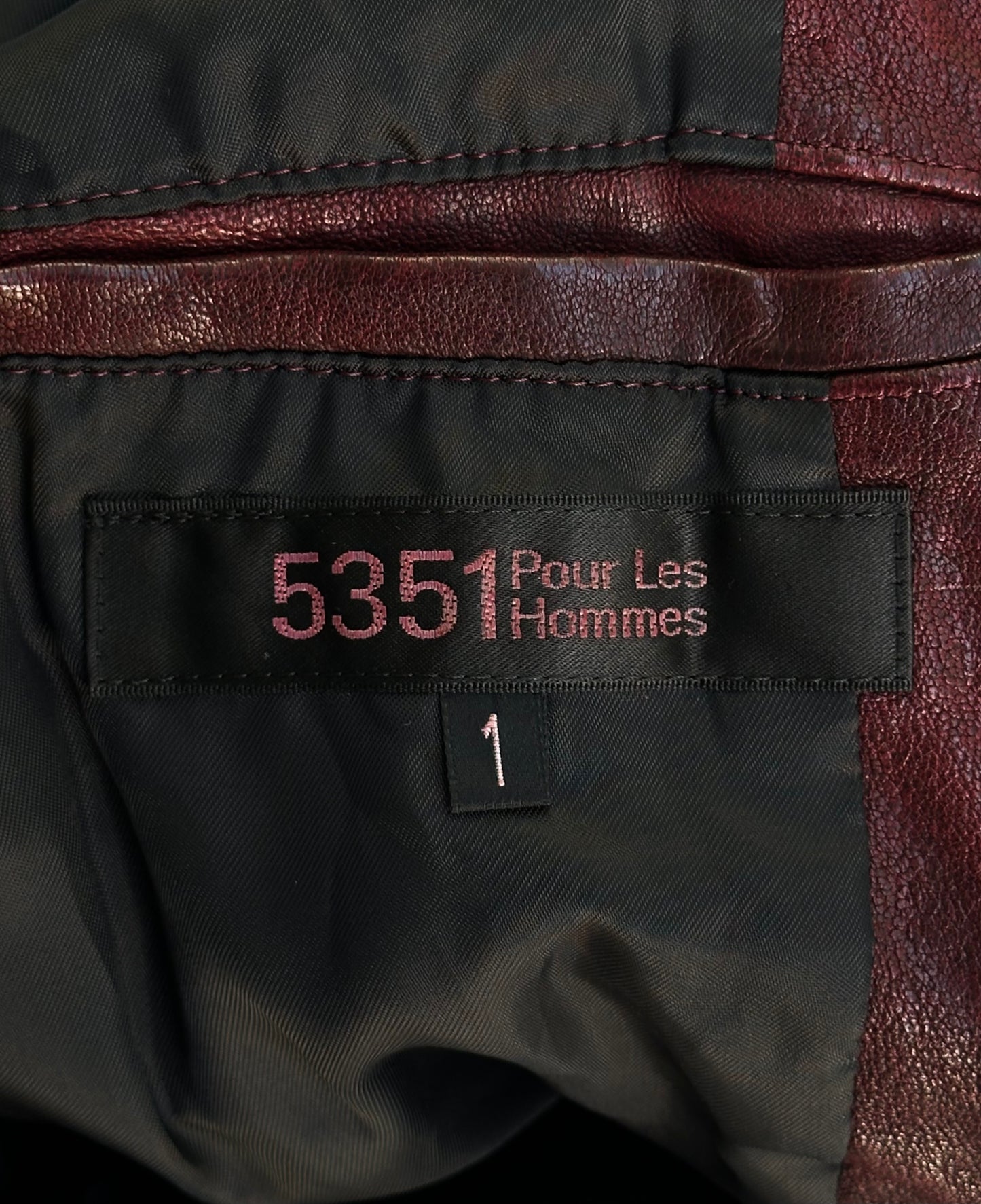 5351 Pour Les Hommes Early 00s Garment-Dyed Wrinkle Sheepskin Leather Jacket