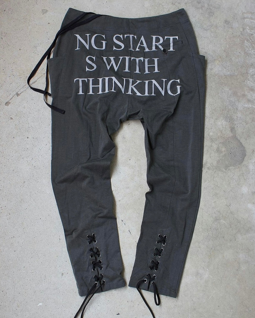 Bajra 00s Slogan Cropped Bondage Sweatpants