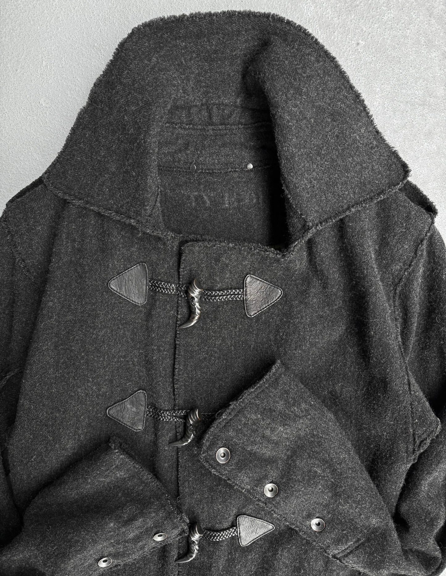 14thAddiction AW11 Angora Wool Horned Coat
