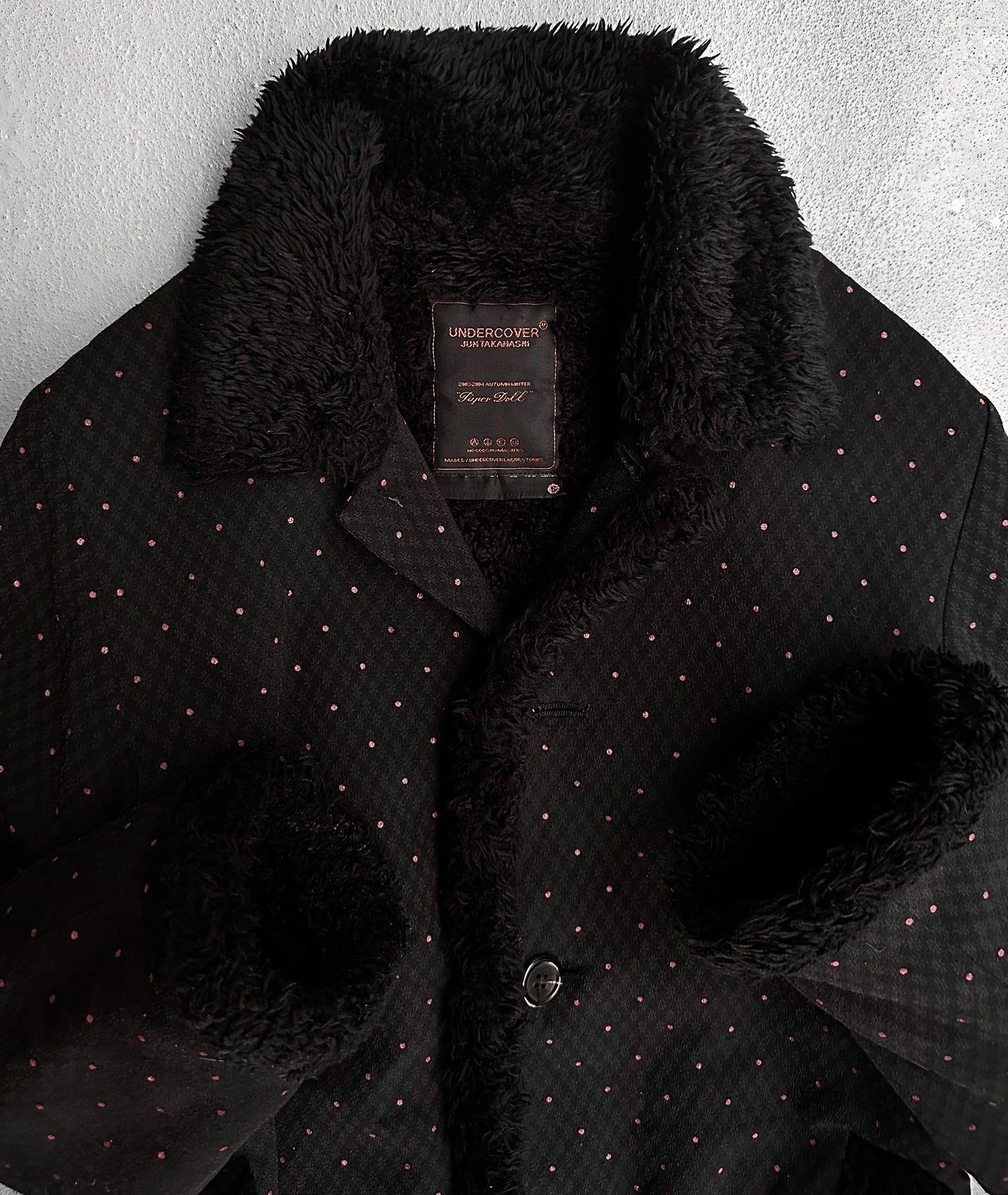 UNDERCOVER AW03 “but beautiful: Paper Doll” Polka Dot Teddy Coat