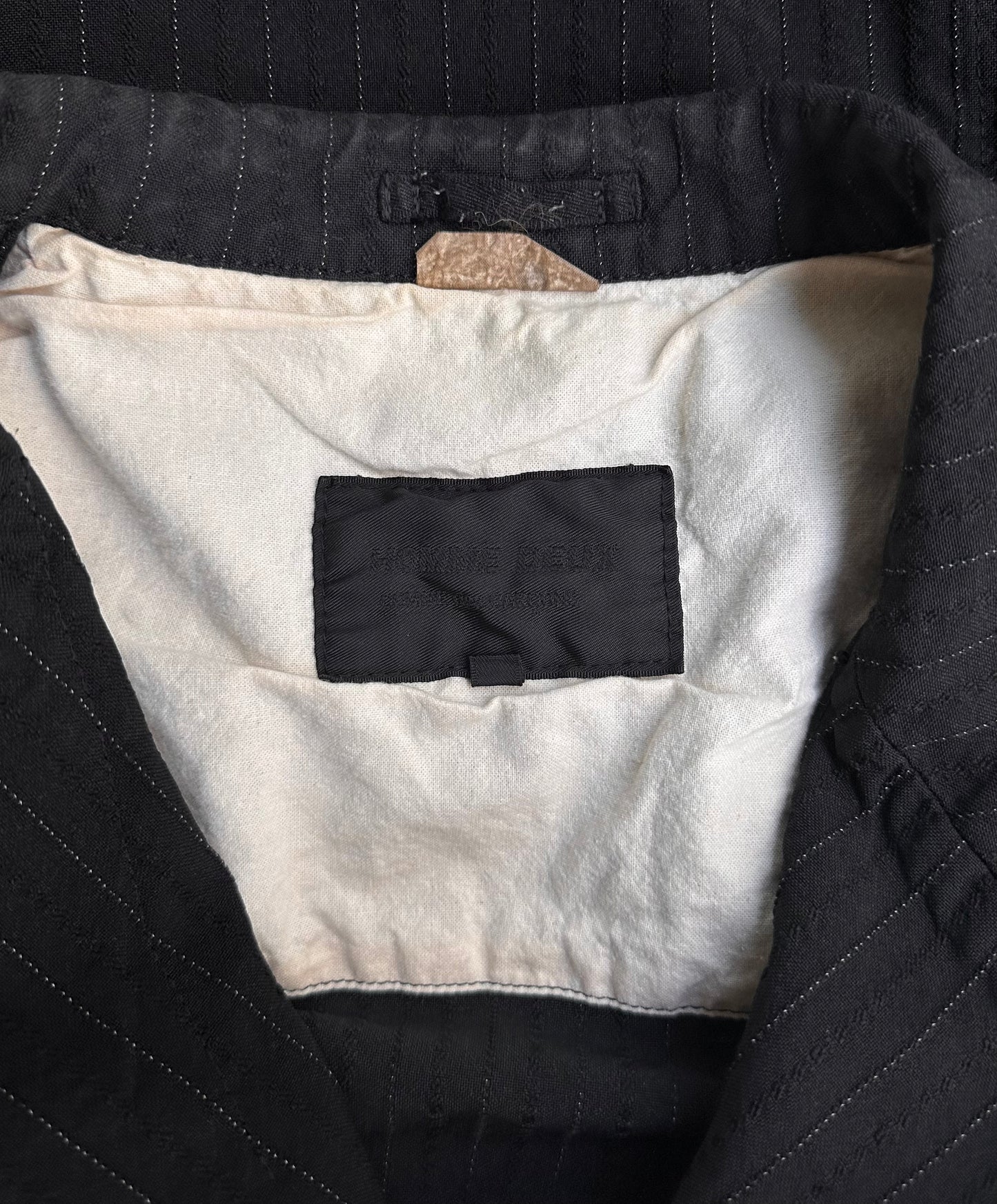 COMME des GARÇONS HOMME DEUX SS19 Black Seersucker Pinstripes Blazer