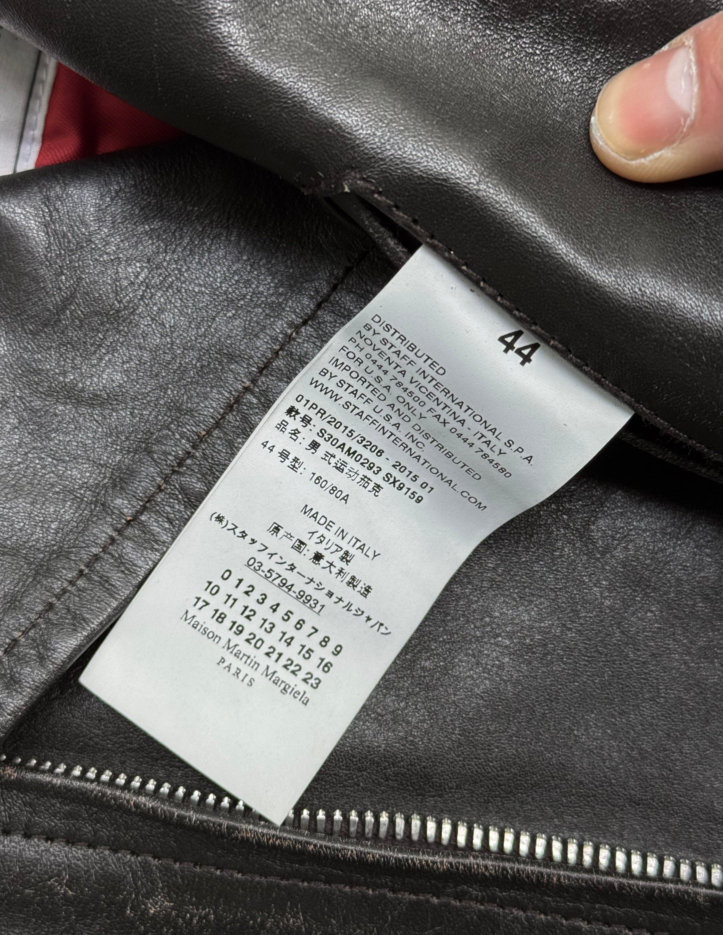 Maison Martin Margiela SS15 Replica ‘1950s Boston’ Leather Perfecto Biker Jacket