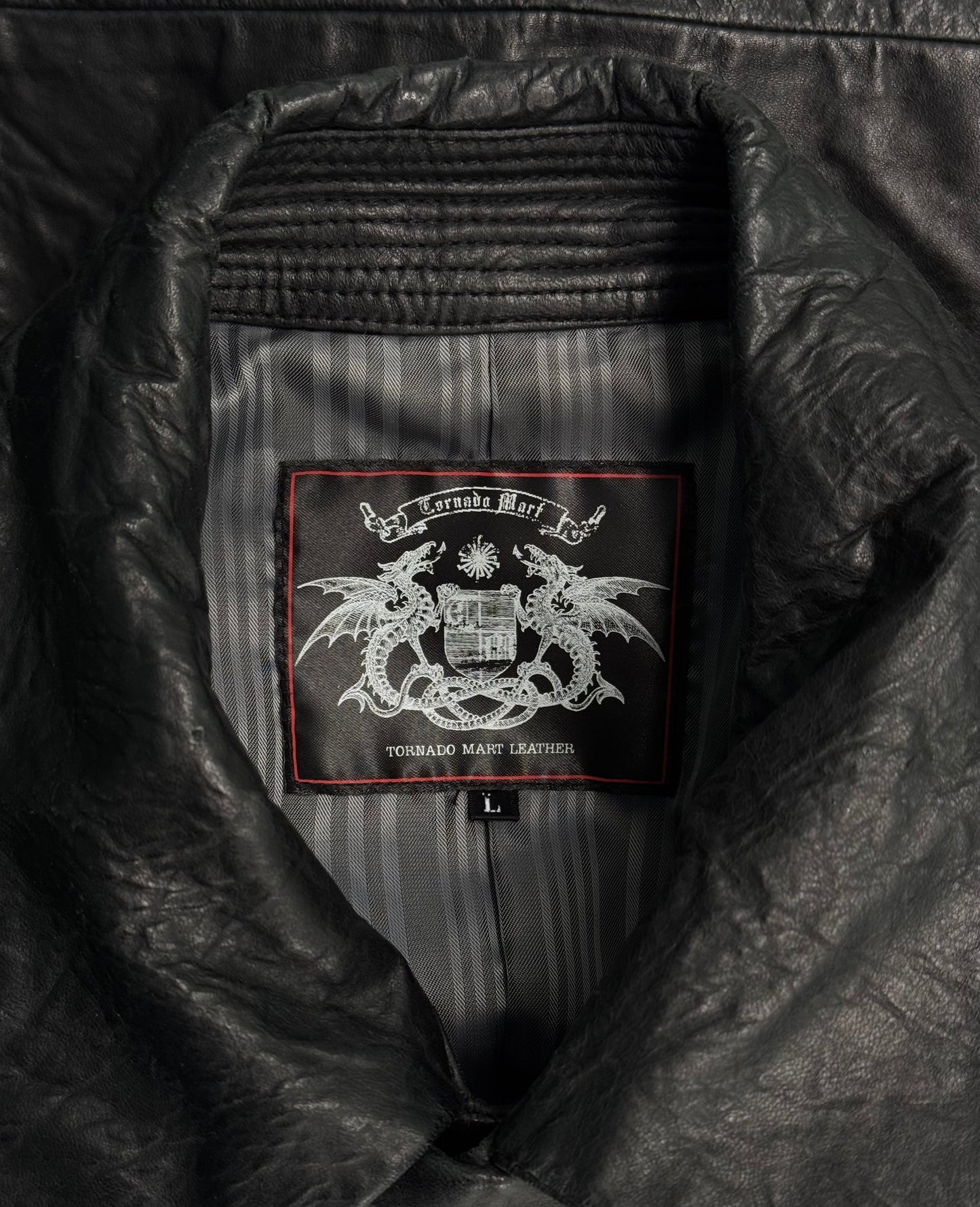 Tornado Mart Early 00s Cropped Double-breasted Sheepskin Leather Jacket