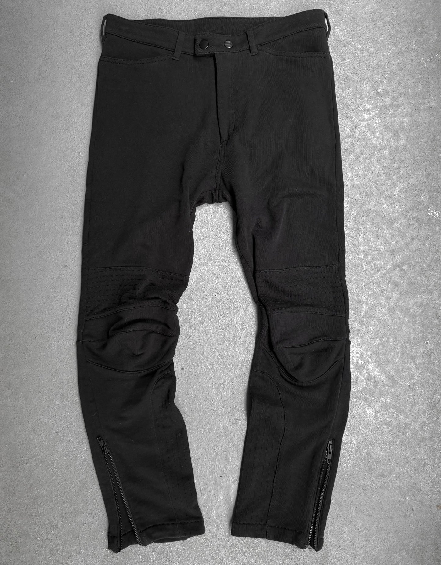 Ann Demeulemeester AW19 Black Cotton Terry Biker Pants