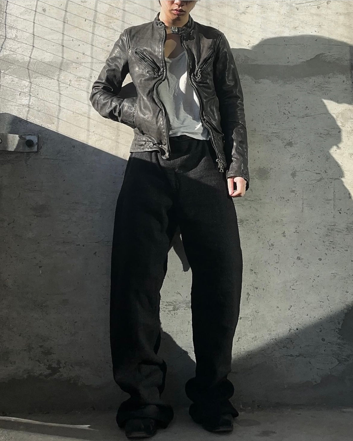 Isamu Katayama “Backlash” SS11 Object-Dyed Studded Calf-Leather Rider Jacket
