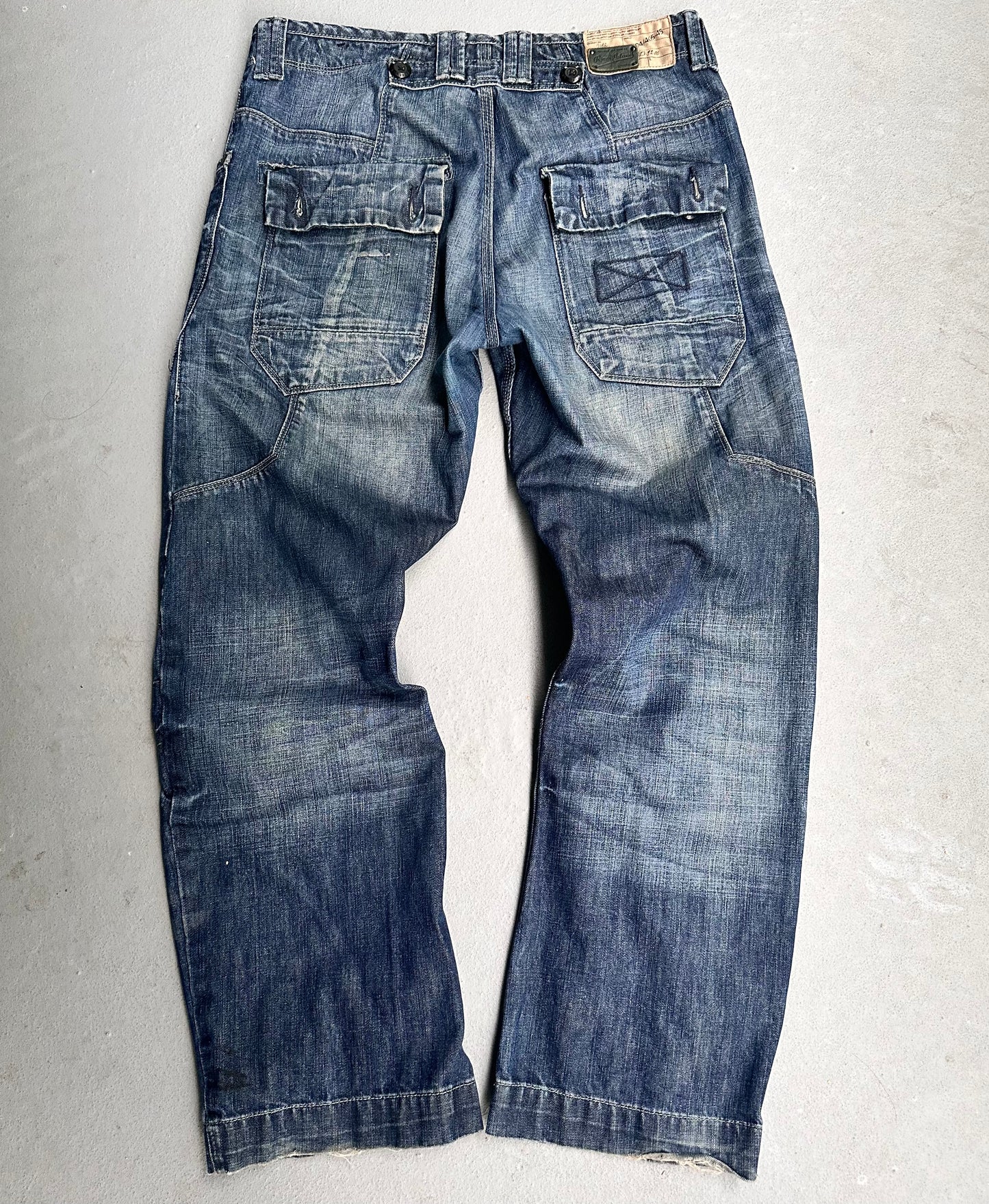 River Island Early 00s Articulated Utility-Pockets Denim