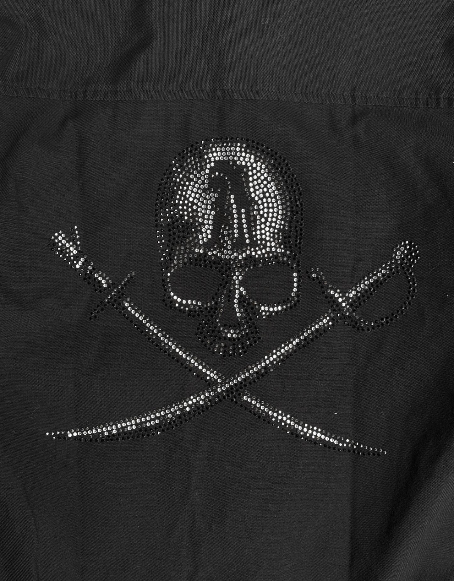 ABORDAGE Early 00s Crystal Skull Embellished Short-sleeve Shirts