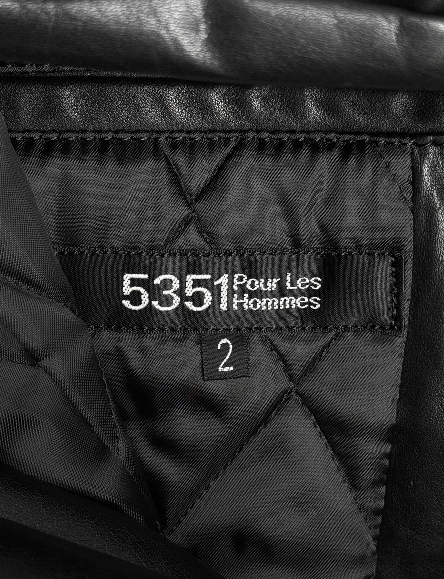 5351 Pour Les Hommes Early 00s Cowhide Leather Belted Moto Trench Coat