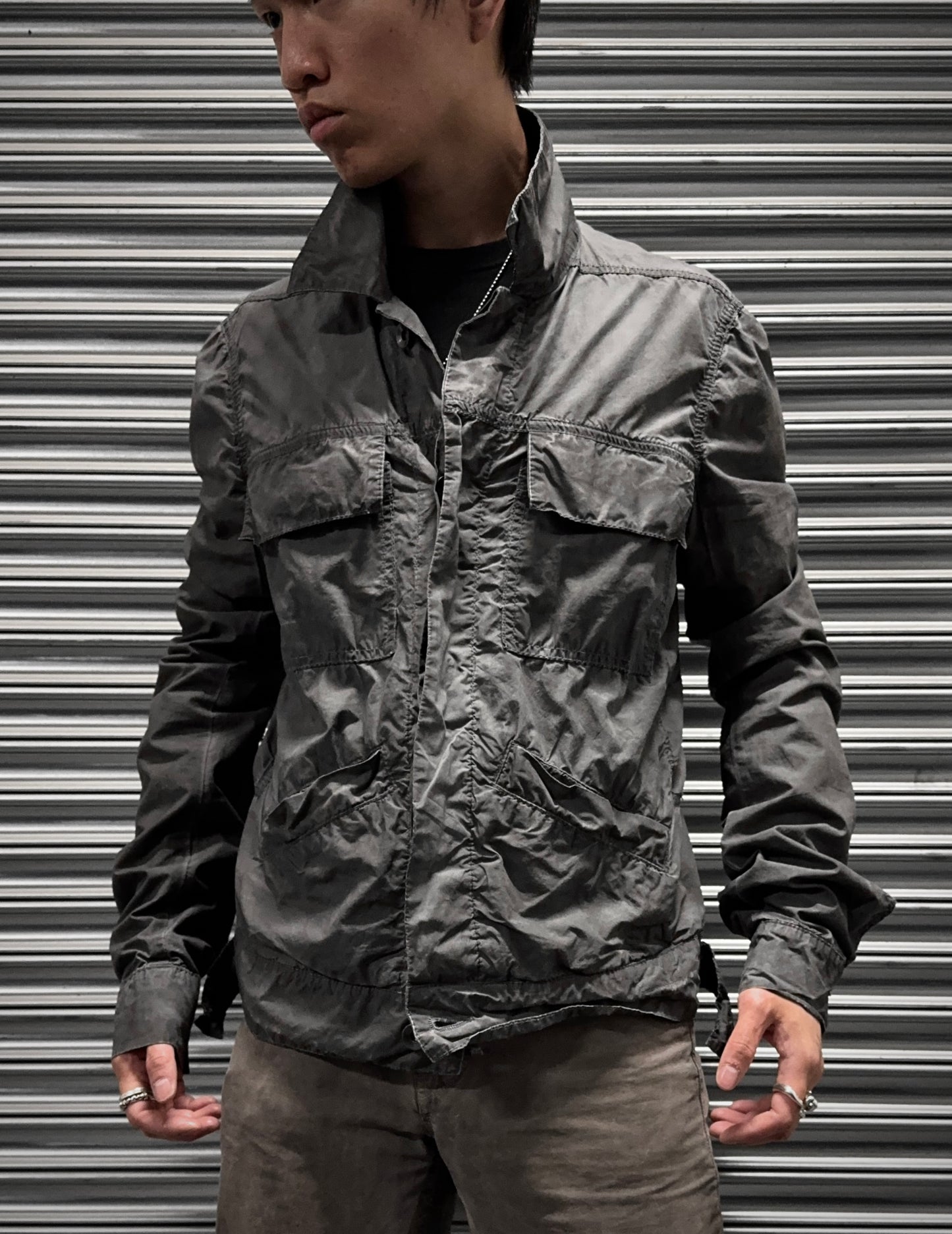 Rick Owens DRKSHDW SS09 “STRUTTER” Dark Shad Dirty Washed Poplin Trucker Jacket