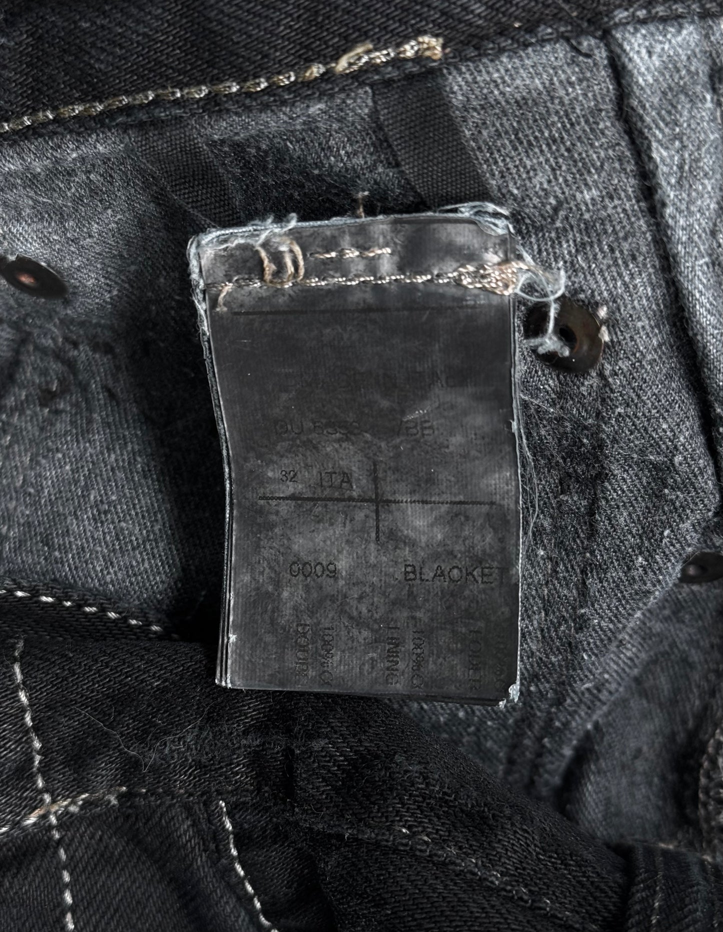 Rick Owens DRKSHDW AW10 “GLEAM” Distressed Black ‘Detroit Cut’ Skinny Denim
