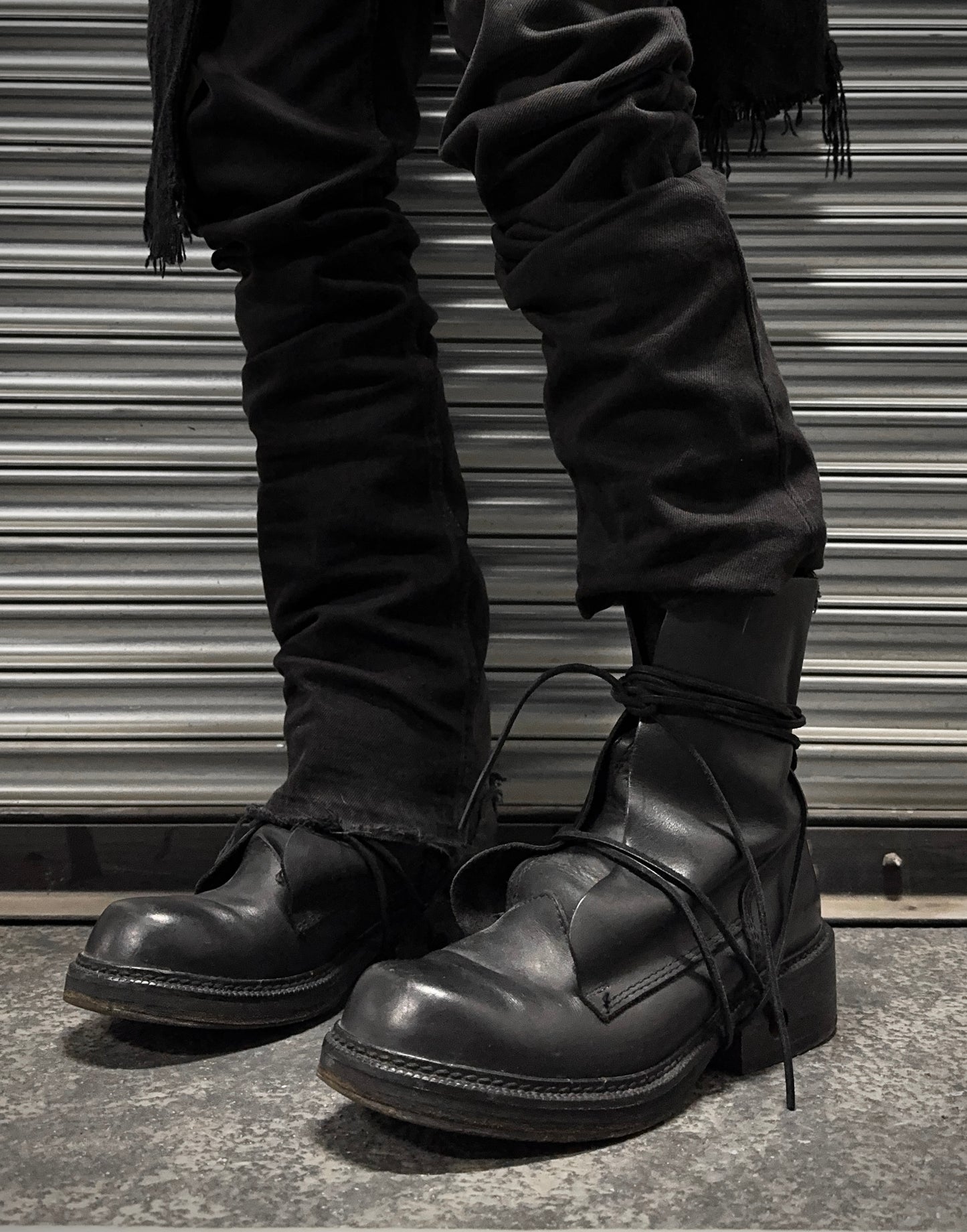 Dirk Bikkembergs AW94-95 Black Leather Military Lace-through Boots
