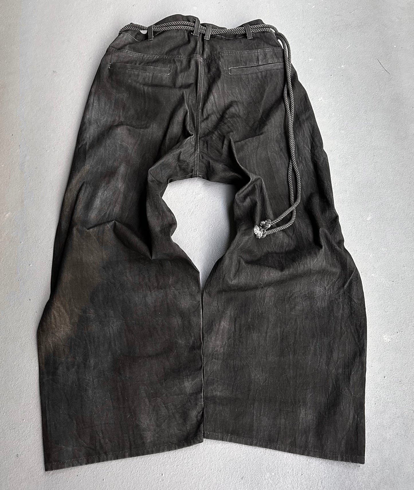 *SAMPLE* Isamu Katayama “BACKLASH” SS17 Washed Grey Wide Leg Cotton Pants