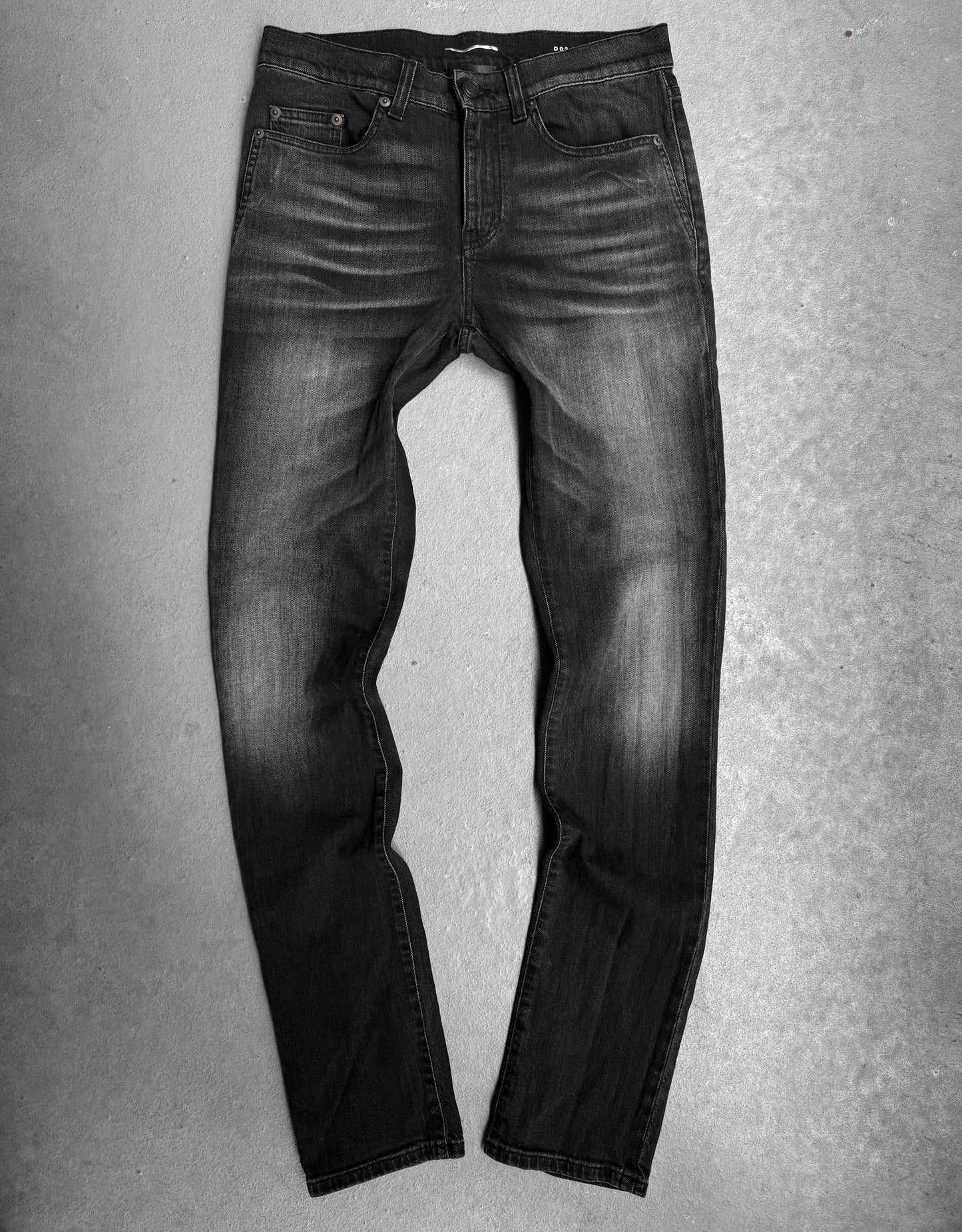 Saint Laurent Paris AW17 Washed Black ‘D02’ Claw-mark Skinny Denim