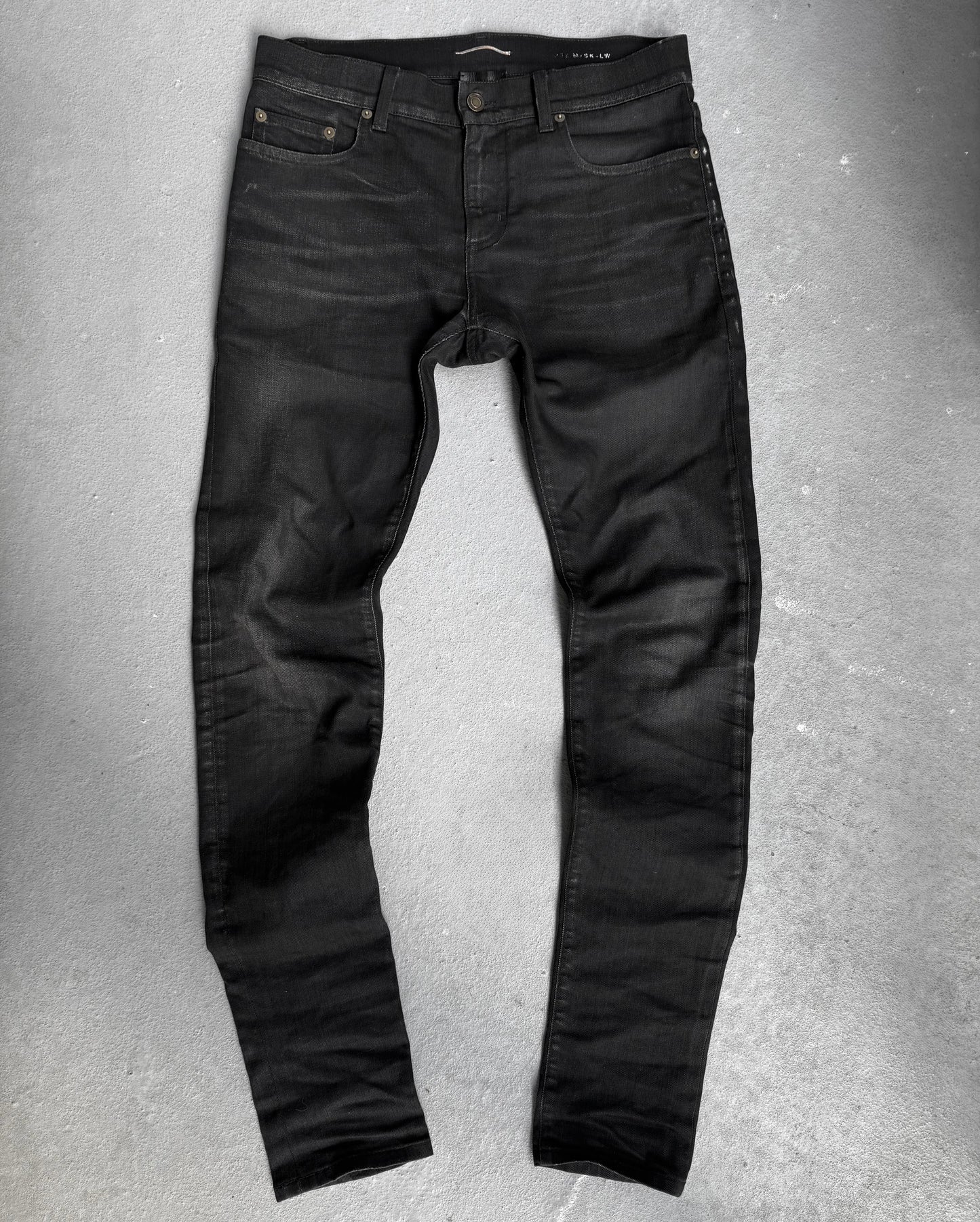 Saint Laurent Paris AW16 Light-waxed Black 'D02' Skinny Denim