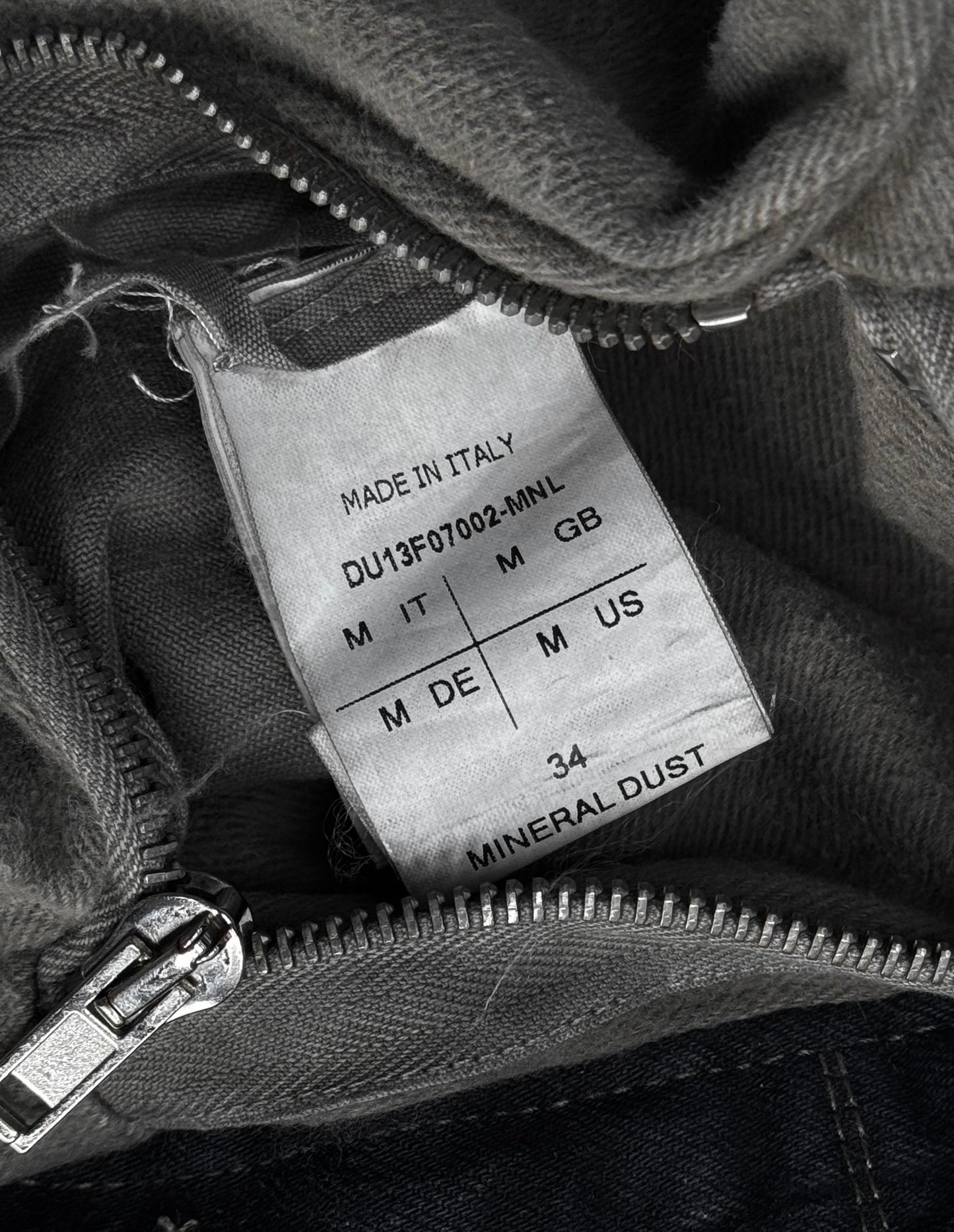 Rick Owens DRKSHDW AW13 “PLINTH” Mineral Dust Leather Sleeves Trucker Jacket