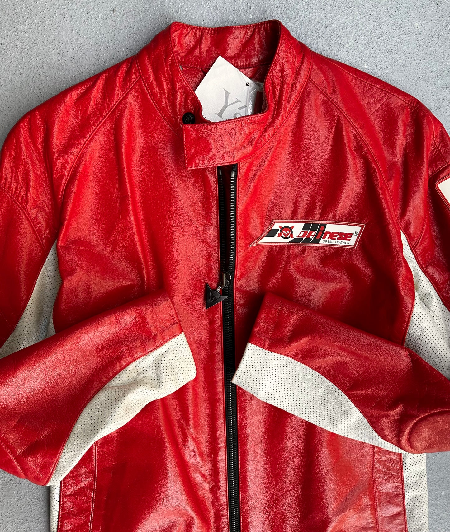 Y’s Yohji Yamamoto x DAINESE AW04 Red Leather Motorcycle Race Jacket