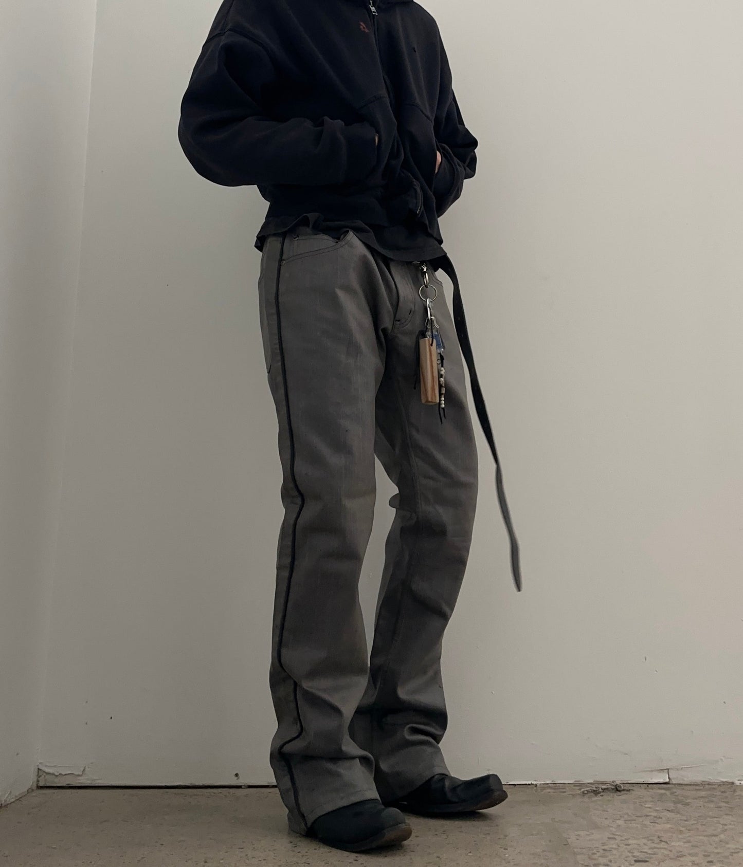 D.K.F Yoshiyuki ‘Don’ Konishi Early 00s Waxed Western Stripes Bootcut Pants