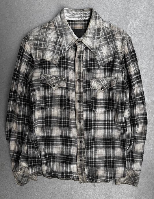 Isamu Katayama “BACKLASH” SS15 Pig Leather Trim Studded Western Shirt