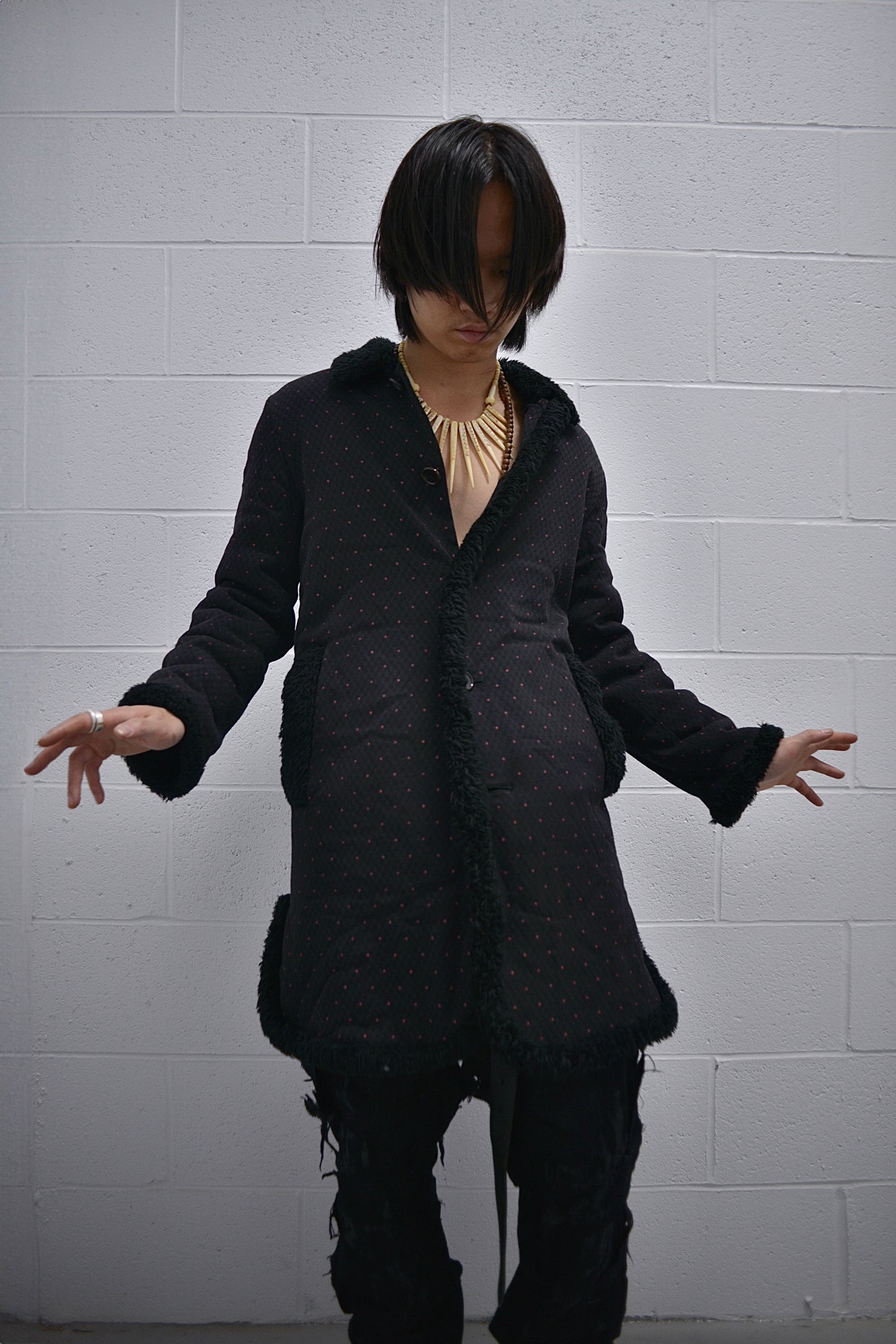 UNDERCOVER AW03 “but beautiful: Paper Doll” Polka Dot Teddy Coat