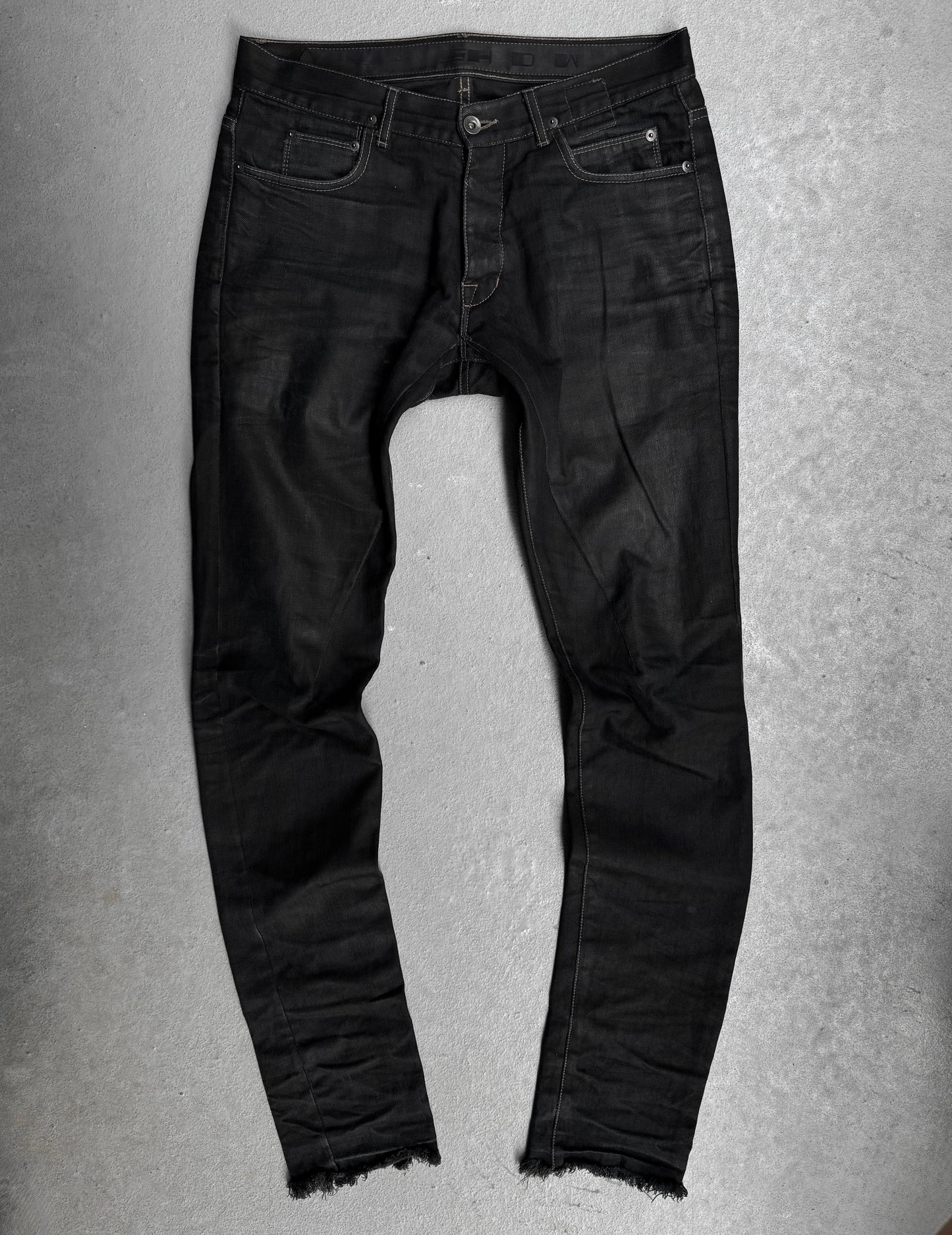 Rick Owens DRKSHDW SS11 “ANTHEM” BLK Light-waxed ‘Detroit Cut’ Skinny Denim