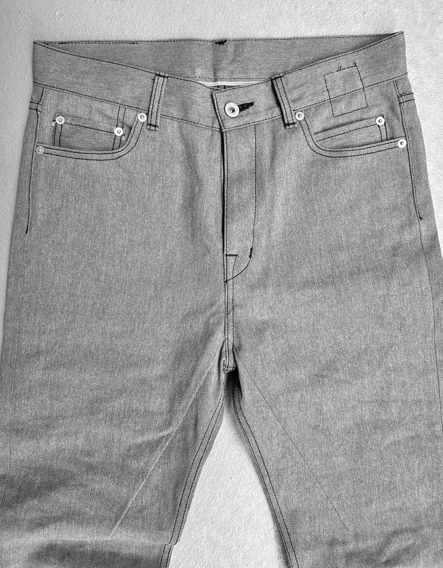 *SAMPLE* Rick Owens DRKSHDW AW22 “STROBE” 16oz Japanese Raw Selvedge Flare ‘Jim Cut’ Denim