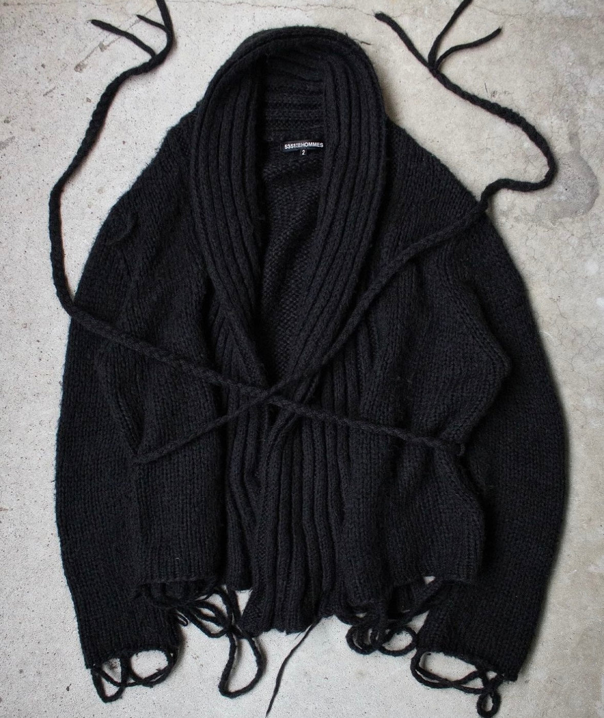 5351 Pour Les Hommes 00s Fringe Mohair Knit Cardigan