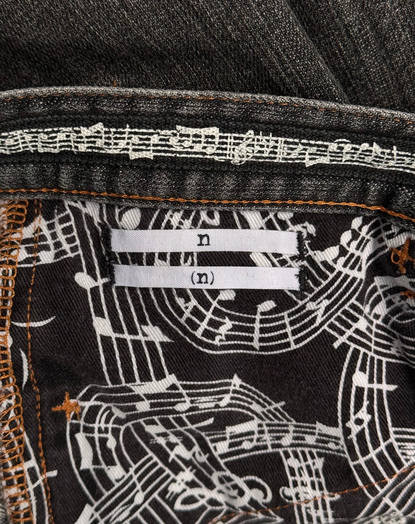 Number (N)ine AW07 “Love, God, Murder” Washed Grey Slim Bootcut Denim