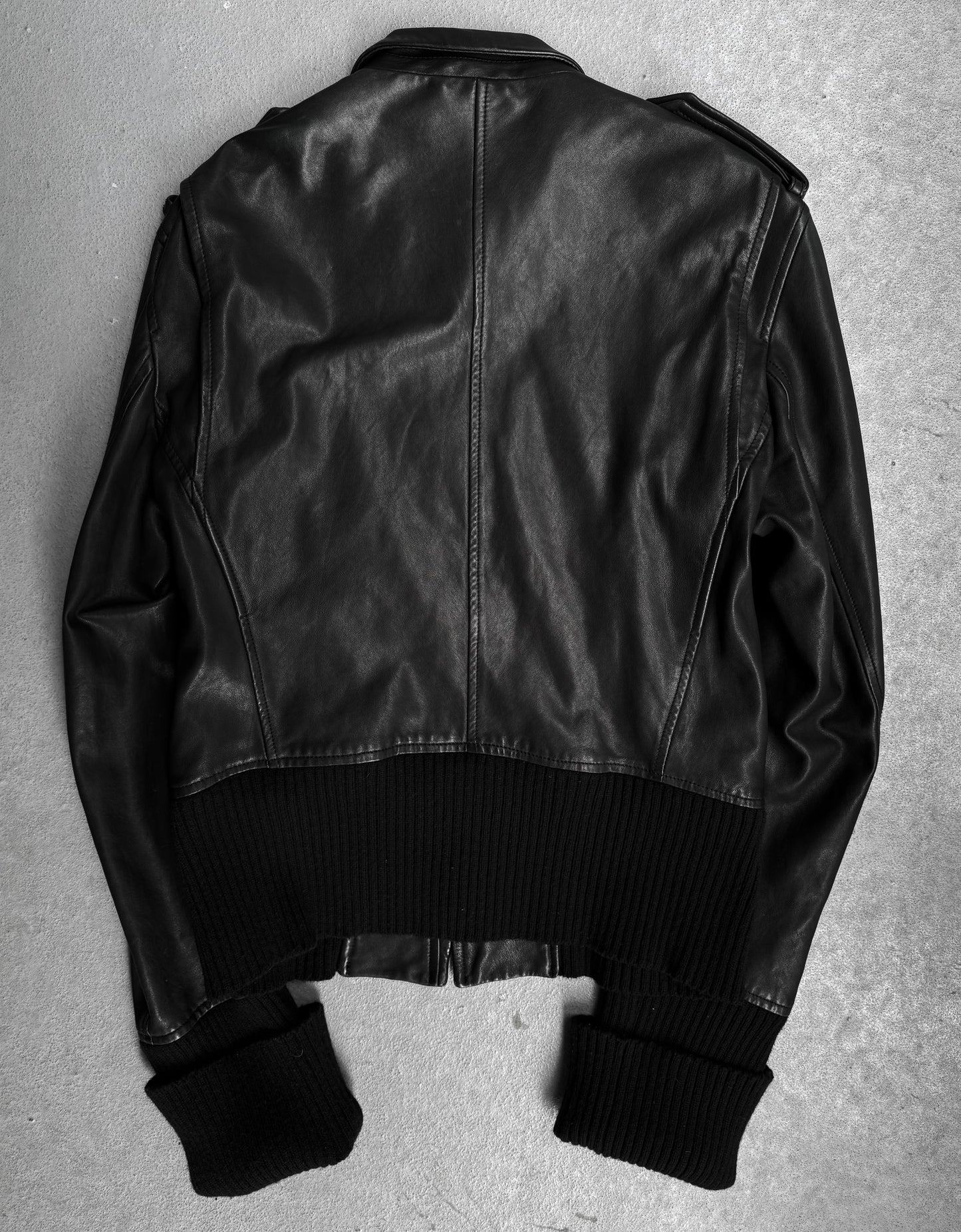 Ann Demeulemeester AW06 Lambskin Leather Asymmetrical Rider Jacket