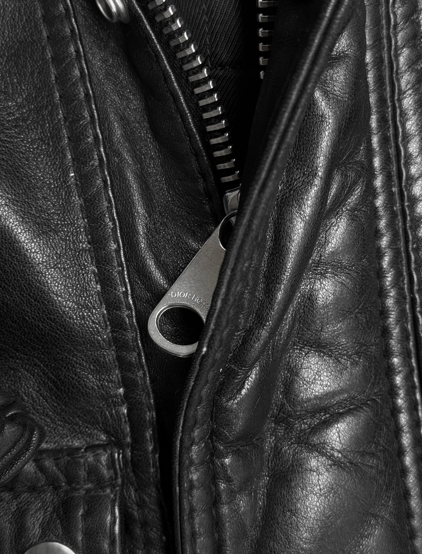 DIOR HOMME AW08 by Kris Van Assche Leather Double Pockets Rider Jacket