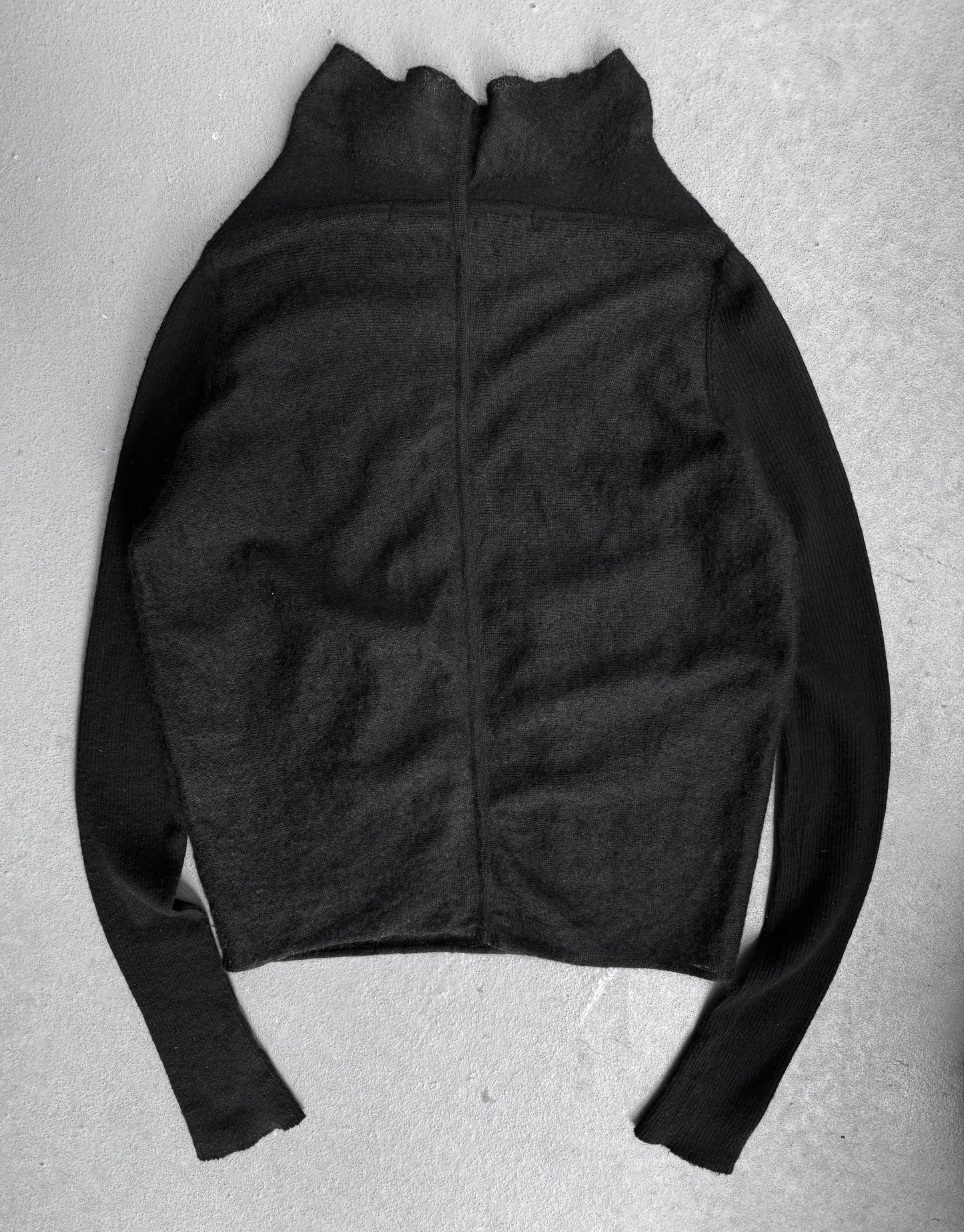 Rick Owens AW06 “DUSTULATOR” Mohair Sheer Panels Turtleneck Knit