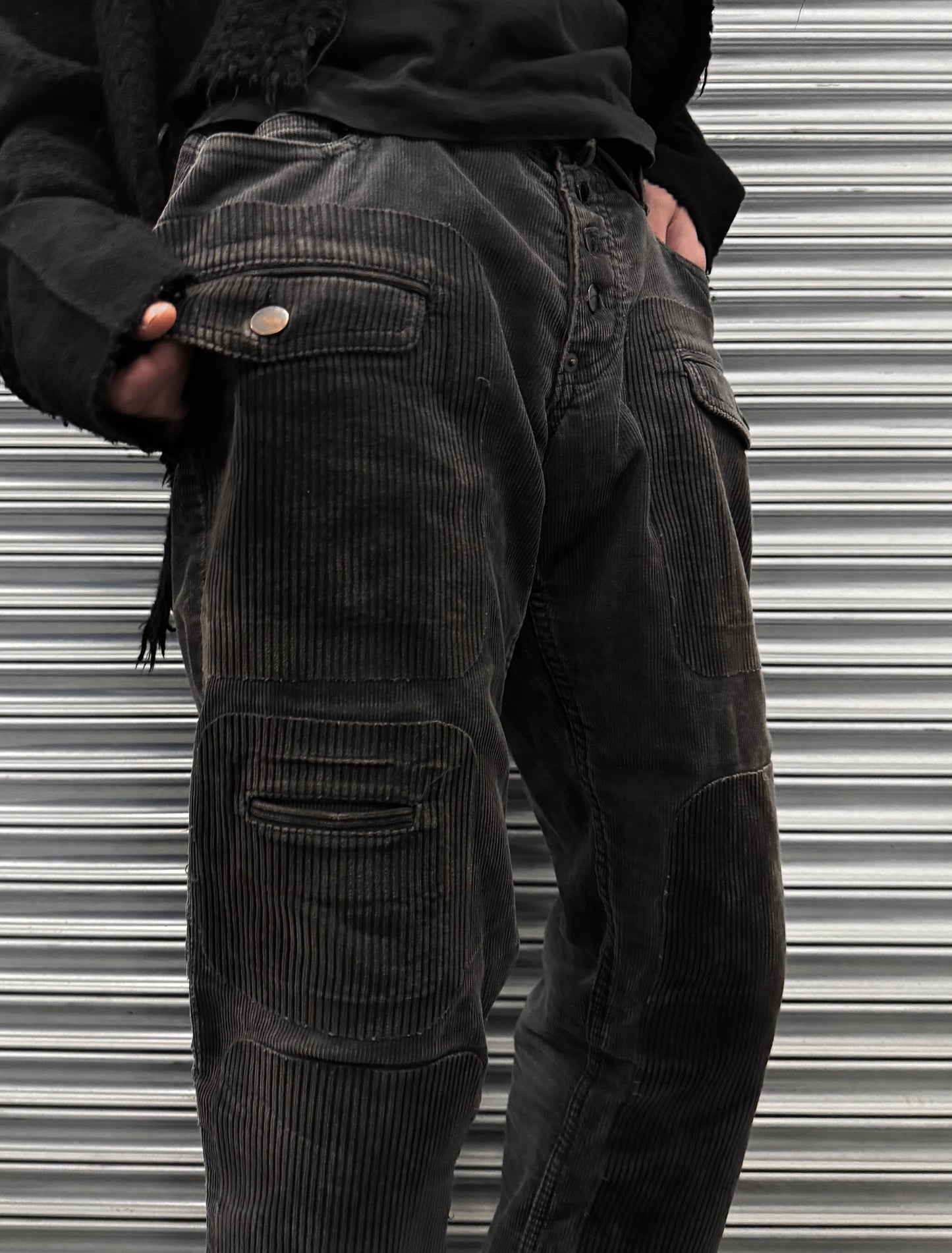 MiharaYasuhiro AW03 Reconstructed Corduroy Patchwork Bootcut Pants