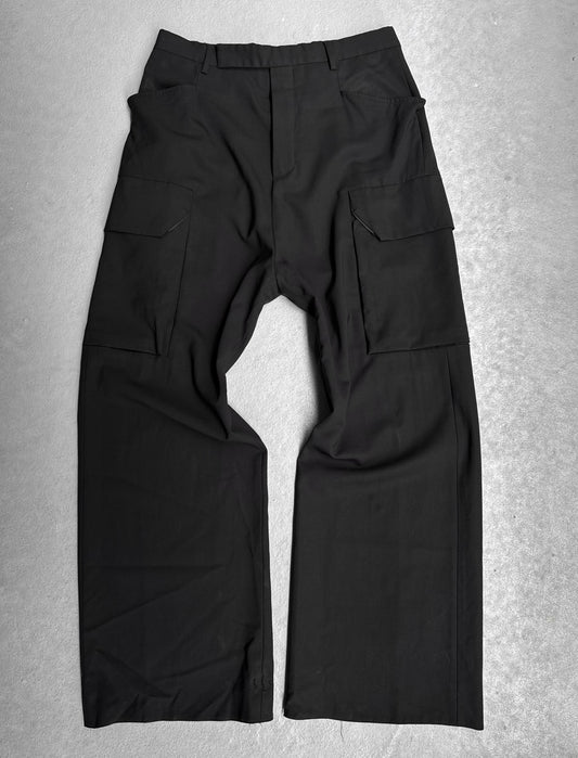 Rick Owens SS17 “WALRUS” Wide Leg Wool Cargo Pants