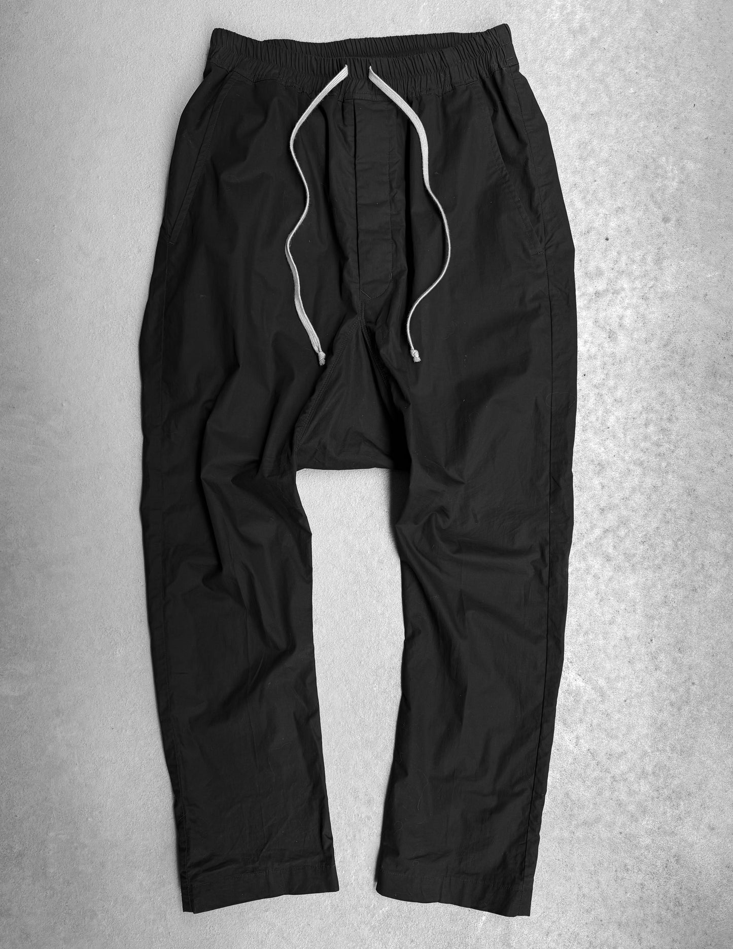 Rick Owens SS24 “LIDO” Black Lightweight Drop-crotch Pants