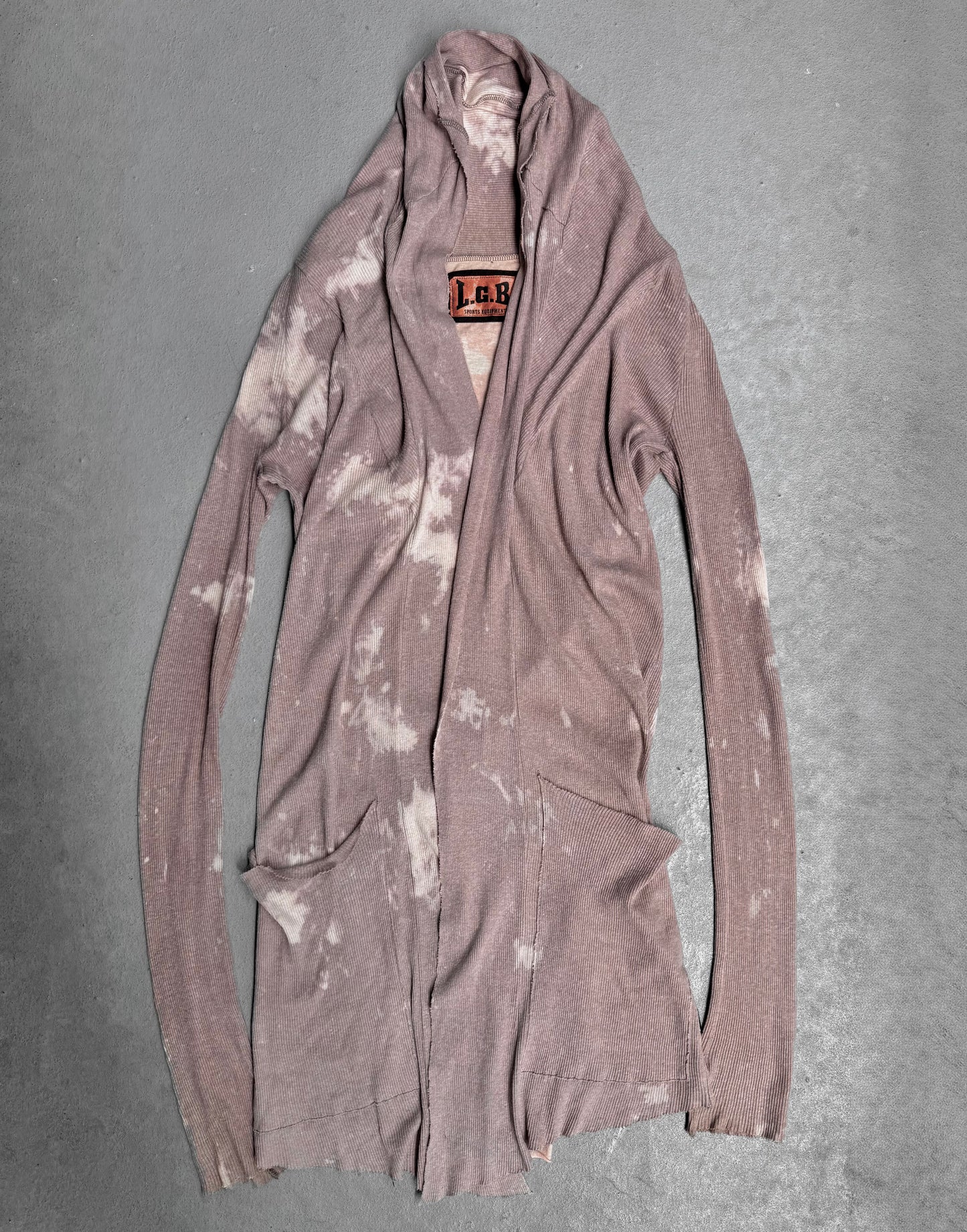 L.G.B. Early 00s Bleached Back Cross Cardigan