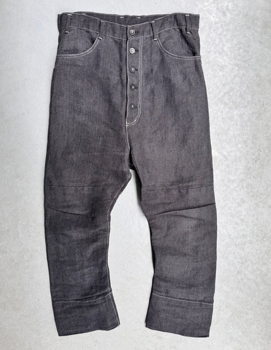 nude:masahiko maruyama SS24 Japanese Paper-blend Linen Wide Leg Bootcut Pants