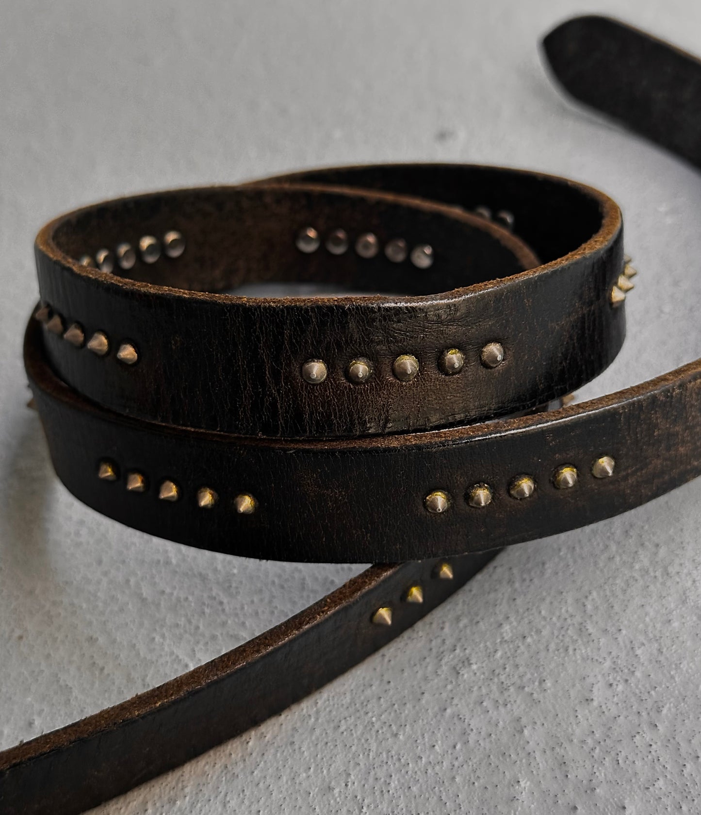 Lad Musician Early 00s Spike Studded Leather Belt