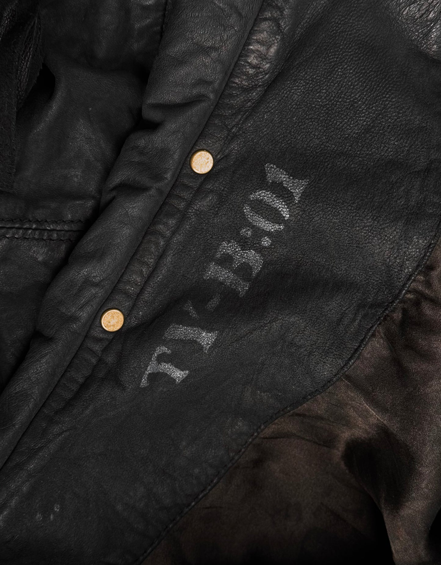14thAddiction Early 00s Sheepskin Suede Leather Bono Hooded Jacket