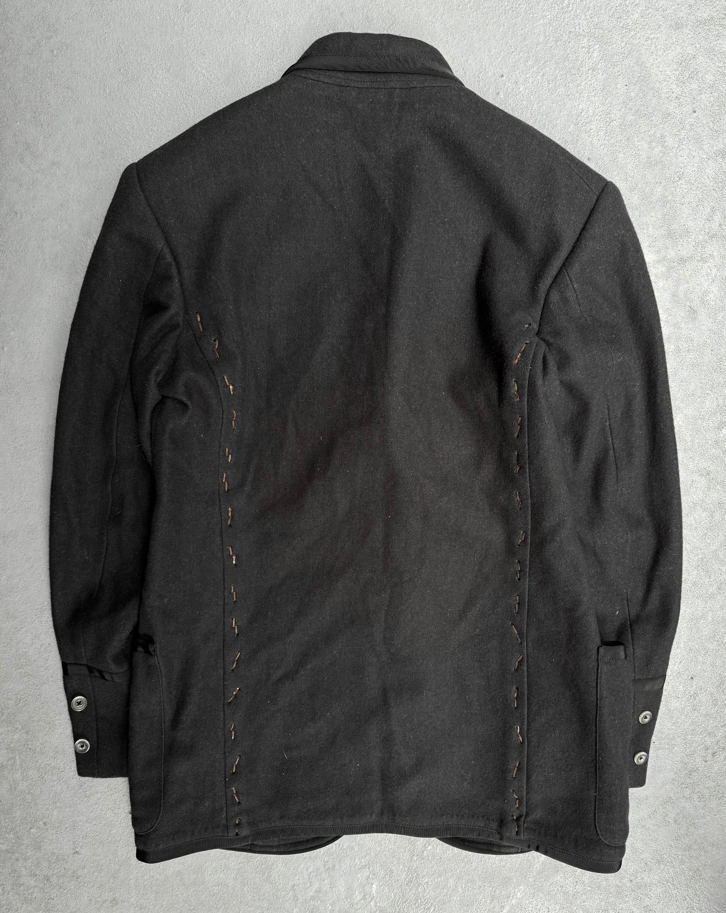 MiharaYasuhiro AW04 Stapled Wool Varsity Blazer