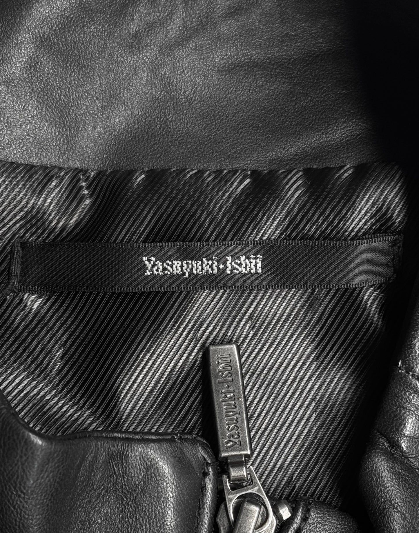 Yasuyuki Ishii Early 00s Spiral Zip Sheepskin Leather Jacket