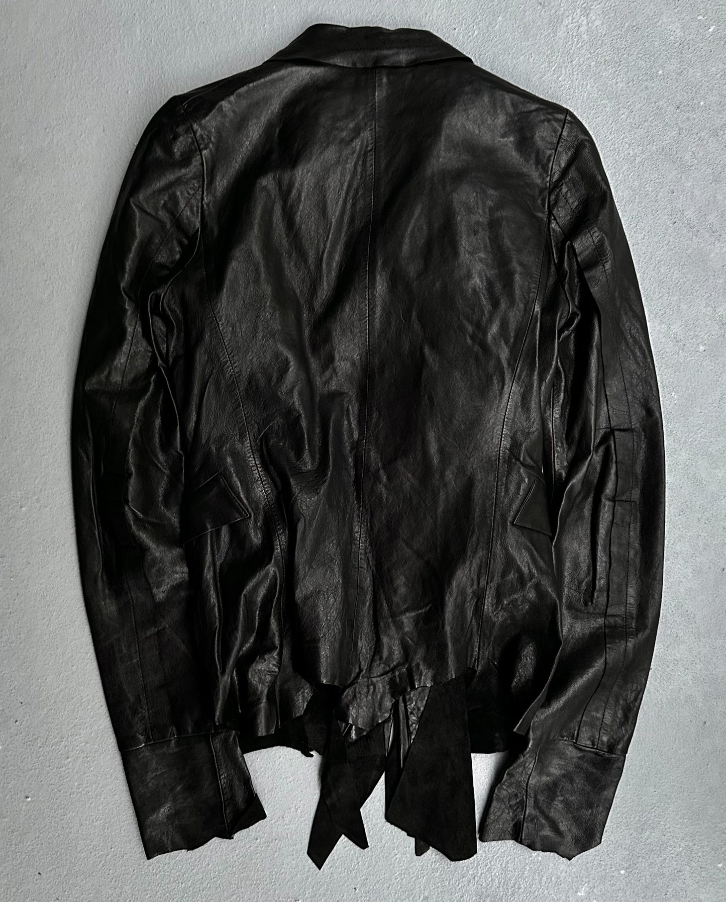 EKAM Early 00s Multi-pockets Asymmetrical Sheepskin Leather Double Rider Jacket