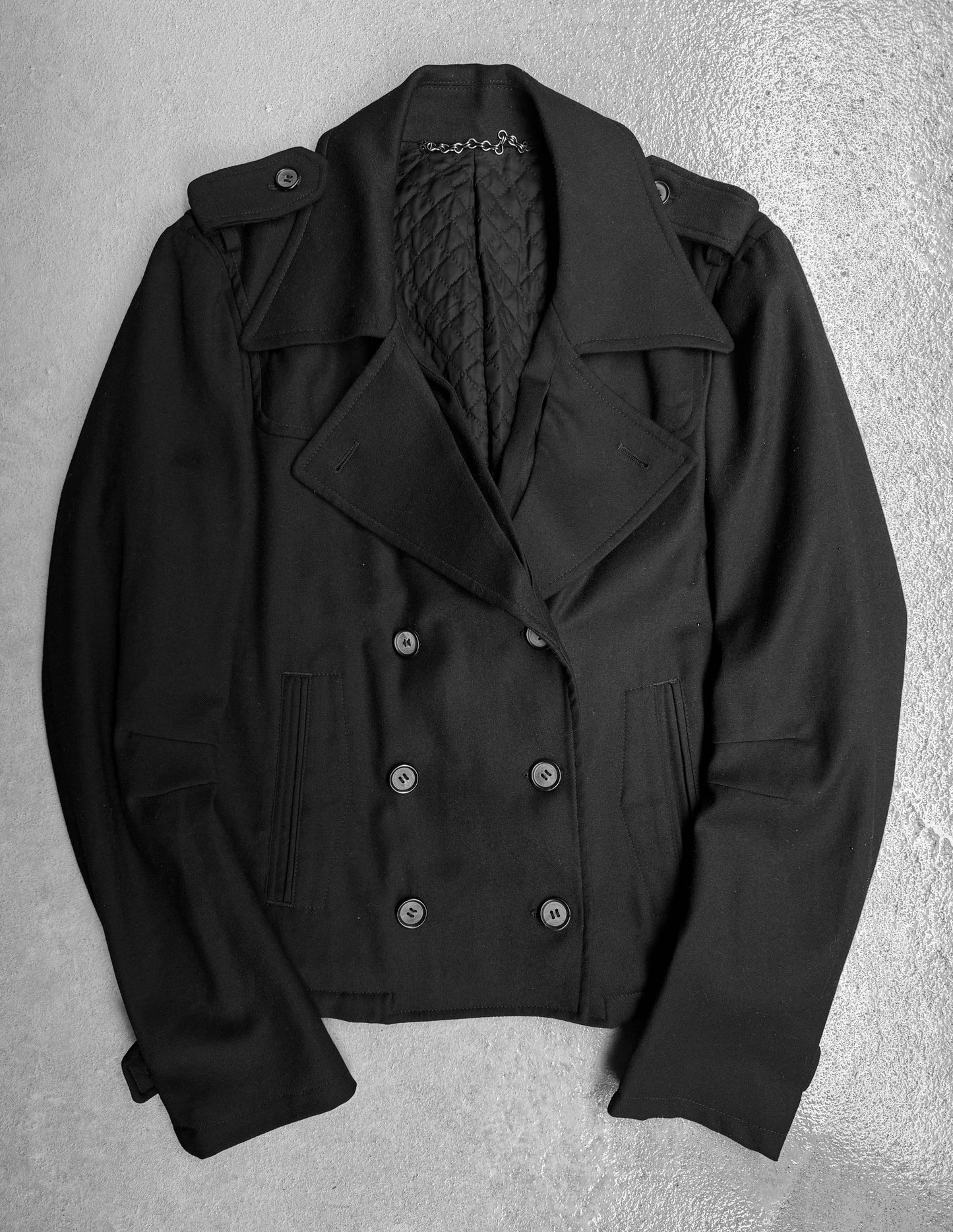 MiharaYasuhiro AW07 Wool Double-breasted Military Short Coat