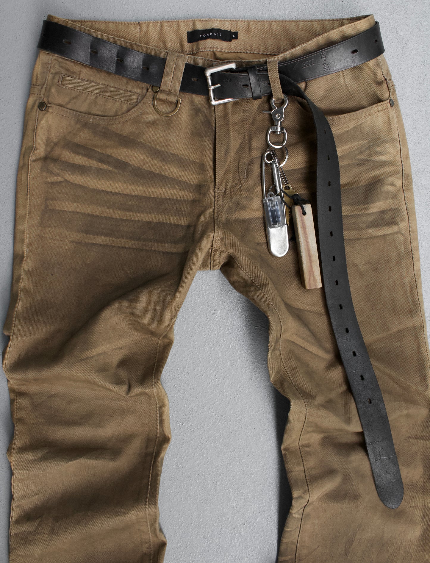 roshell 00s Oil-stained Bootcut Flare Chino Pants