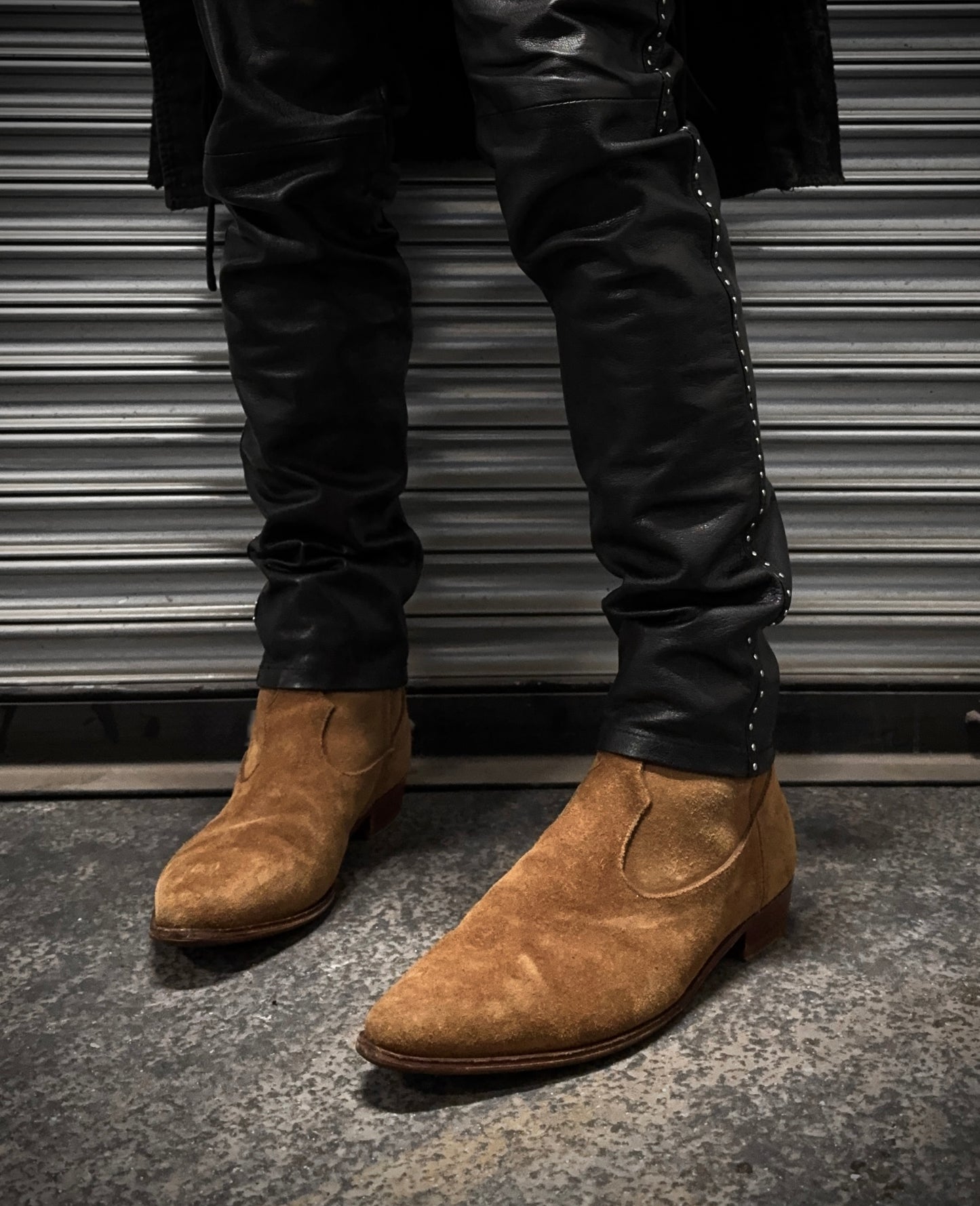 CELINE SS19 Brown Suede 'Jacno' Side Zip Boots