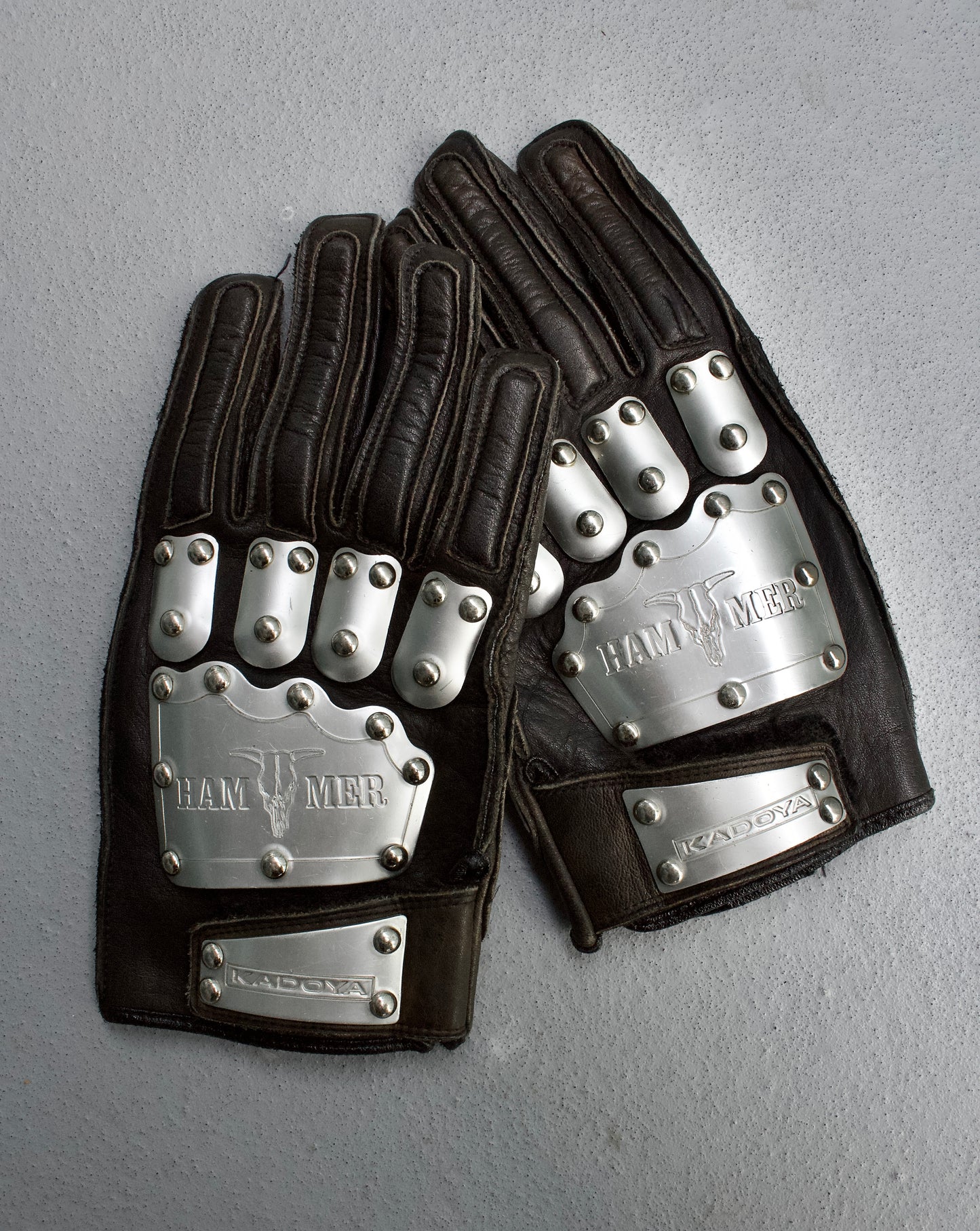 KADOYA Early 00s “HAMMER” Studded Motorcycle Gloves