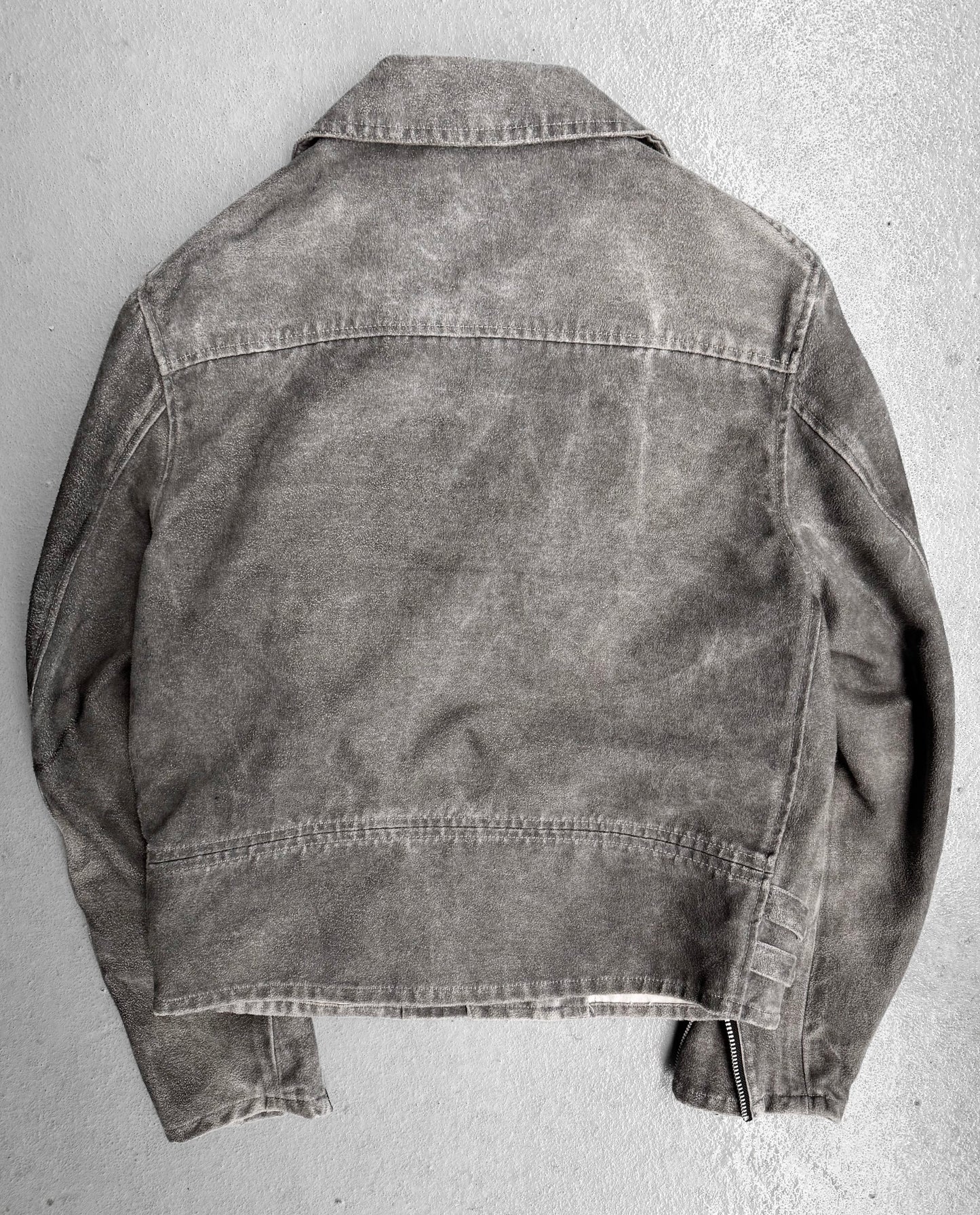 Tornado Mart Early 00s Grey Moleskin Cotton Rider Jacket