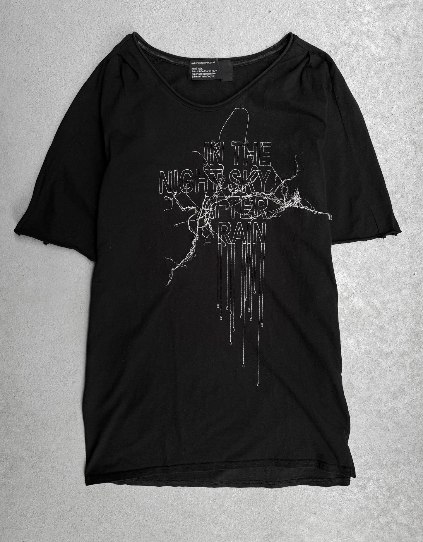 nude:masahiko maruyama AW20 Frayed ‘In The Night Sky’ Embroidered T-shirt
