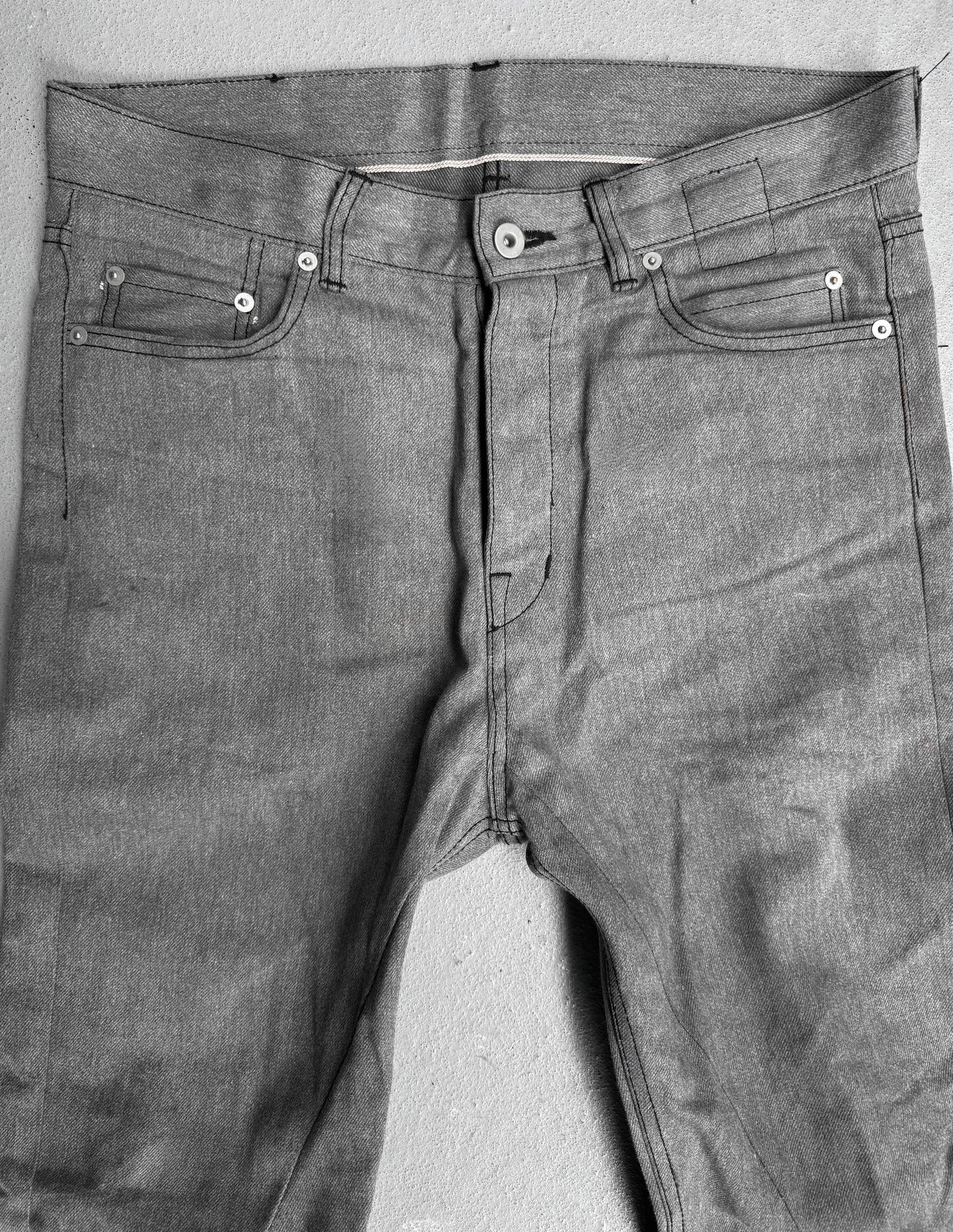 Rick Owens DRKSHDW SS23 “EDFU” 16oz Japanese Raw Selvedge Flare ‘Jim Cut’ Denim