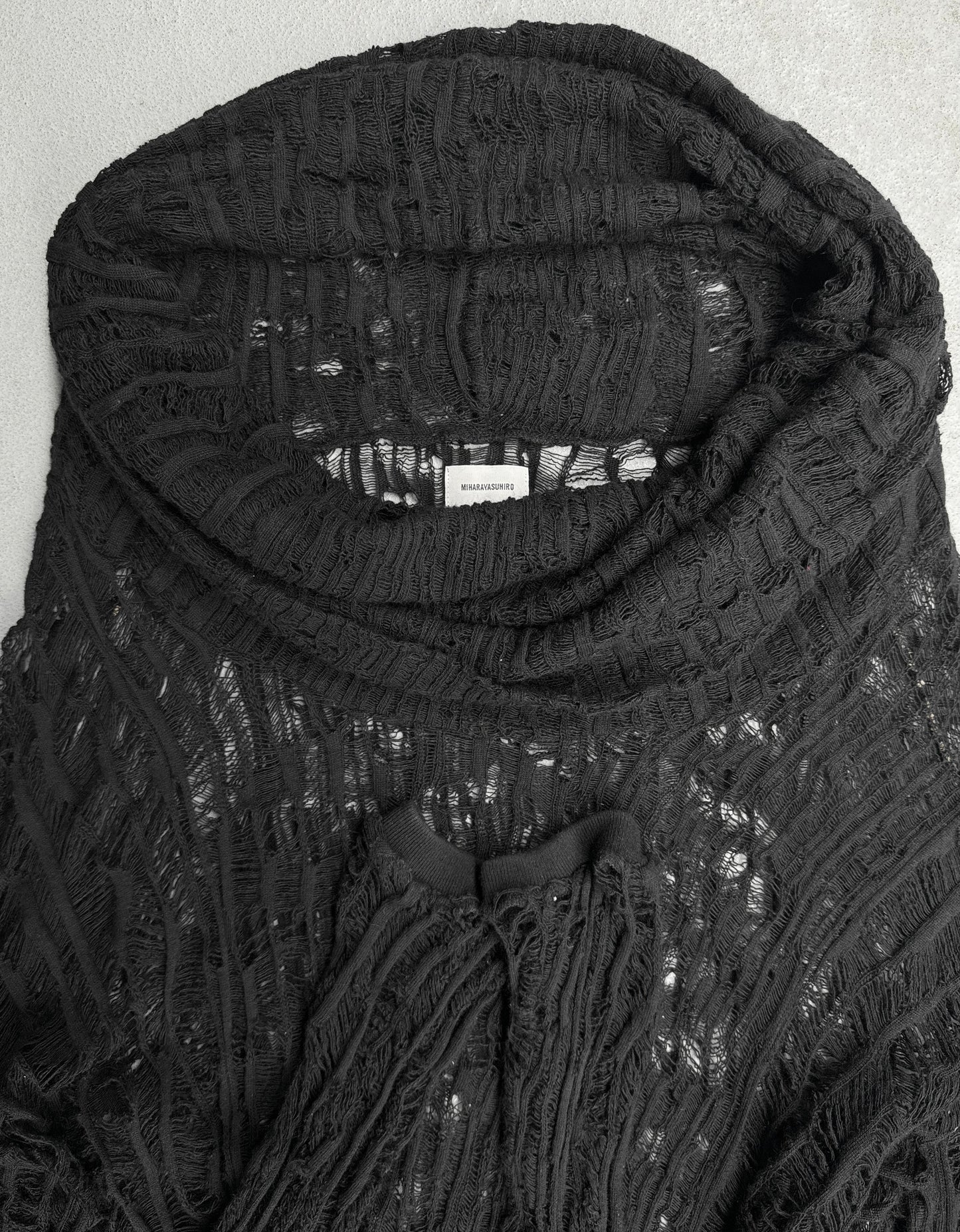 MiharaYasuhiro AW10 Mesh Cowl Hooded Sweater