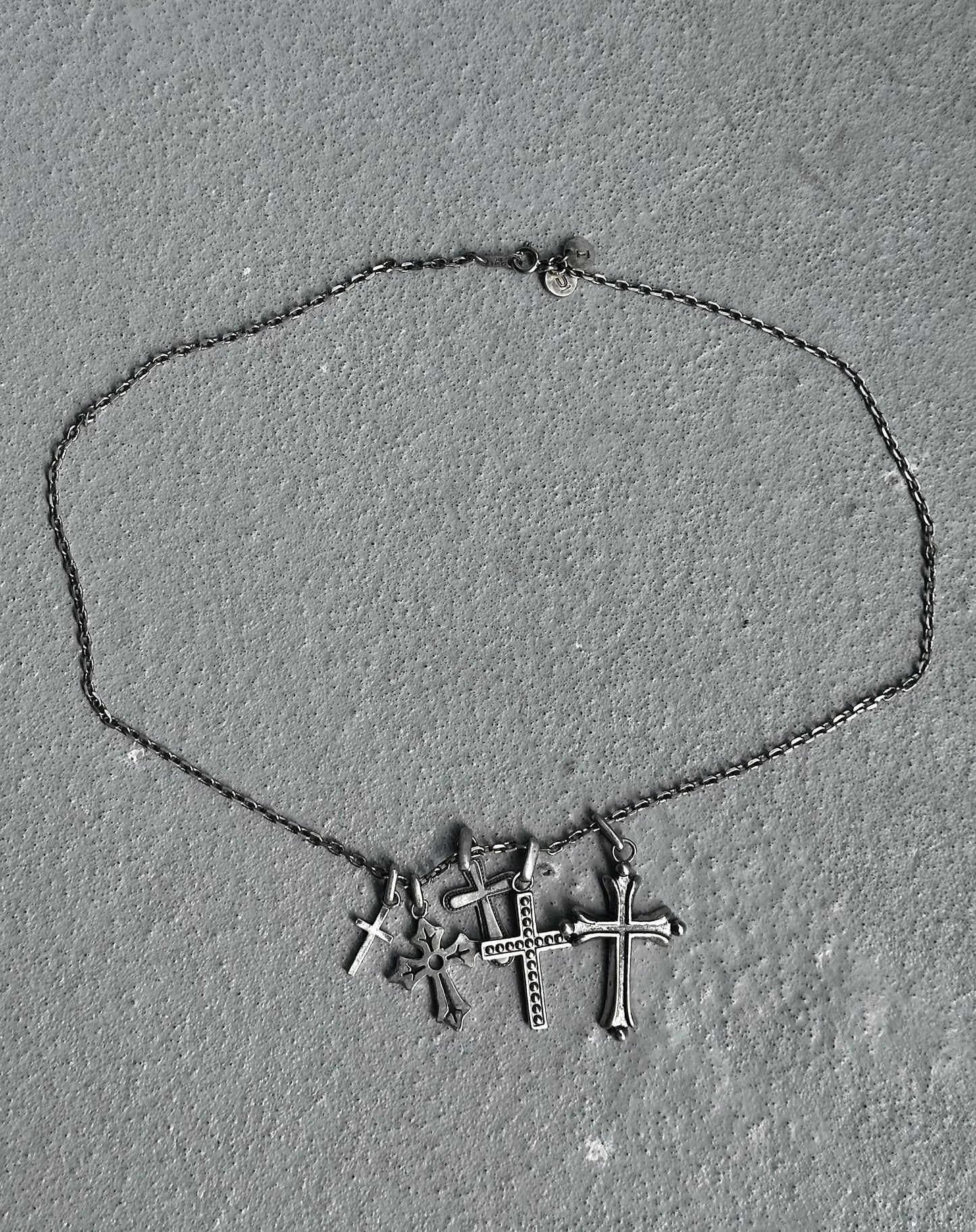 UNDERCOVER AW02 “Witches Cell Division” .925 Silver Multi-Cross Pendants Necklace
