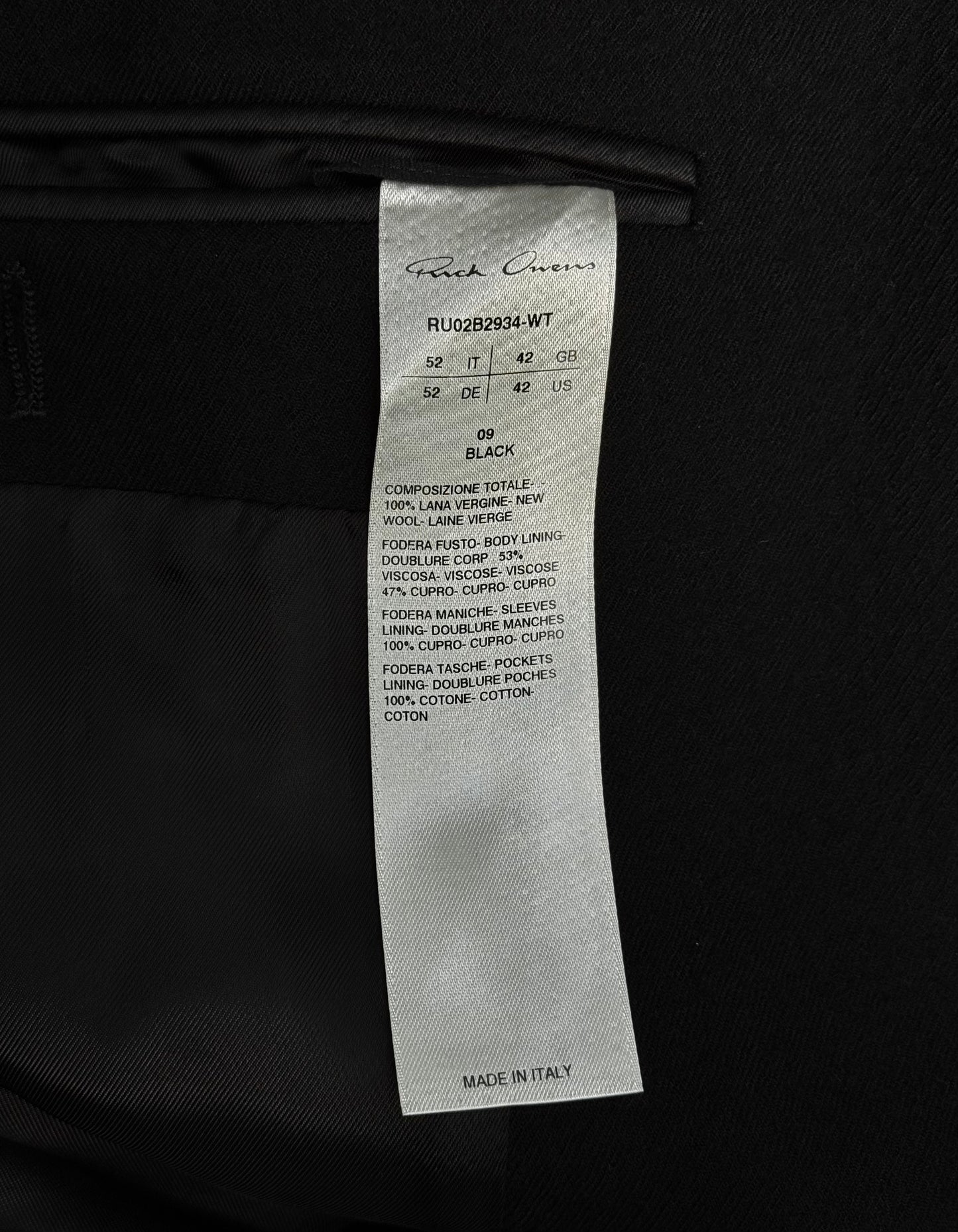 Rick Owens AW22 “STROBE” Light Wool ‘Neue’ Coat